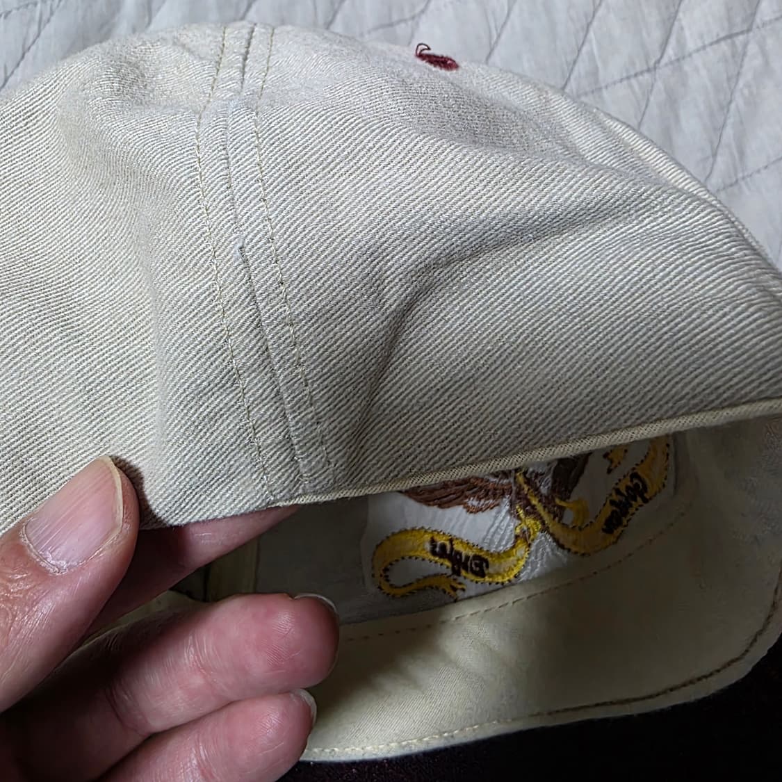 [OS] 빈티지 NRA 골든이글 베이지,버건디 5패널 투톤 캡 상품이미지5