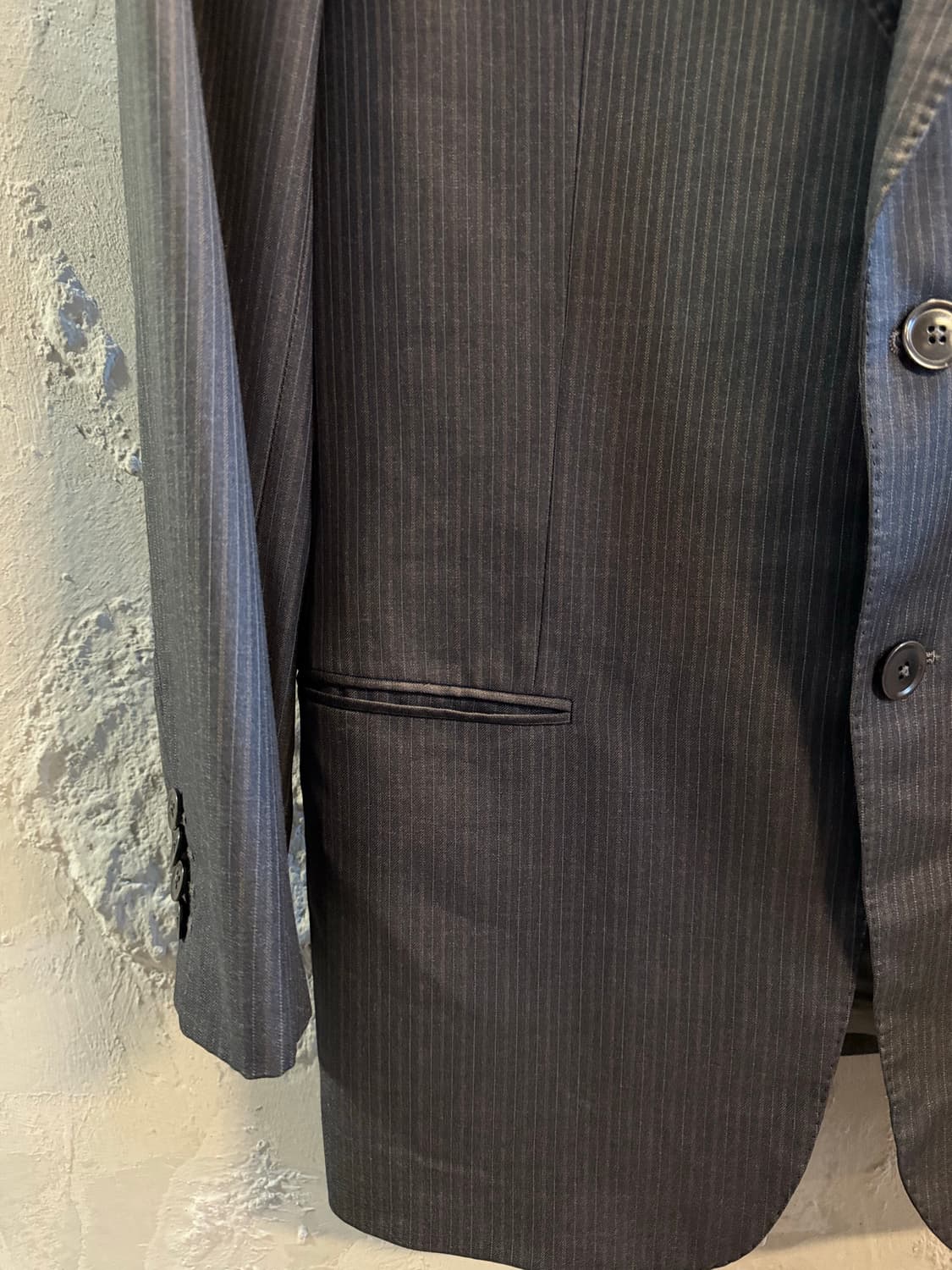 아르마니 꼴레지오니 ARMANI  핀스트라이프 울 블레이저 차콜 50 상품이미지2