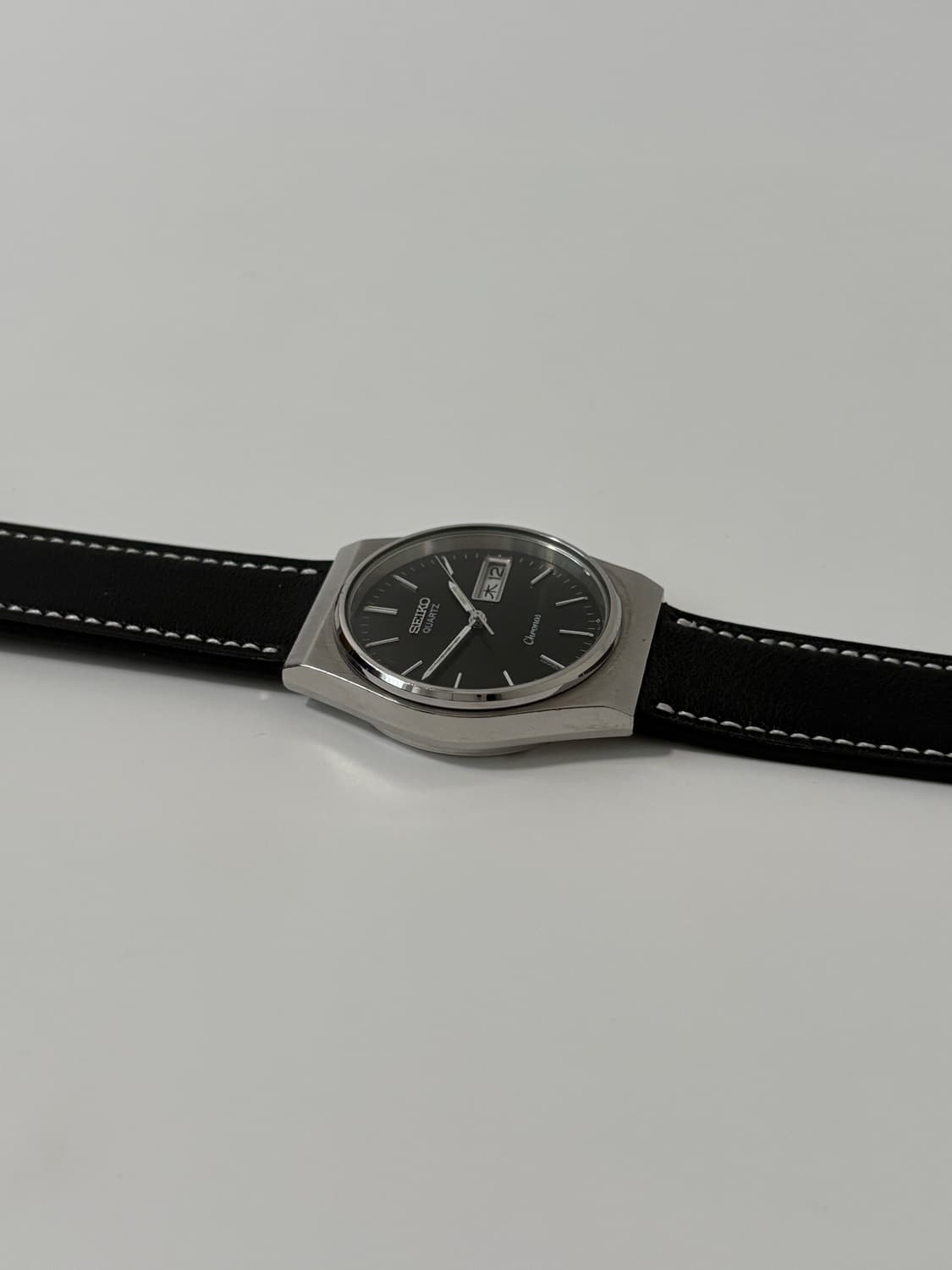 80s chronos black dial silver quartz 상품이미지7