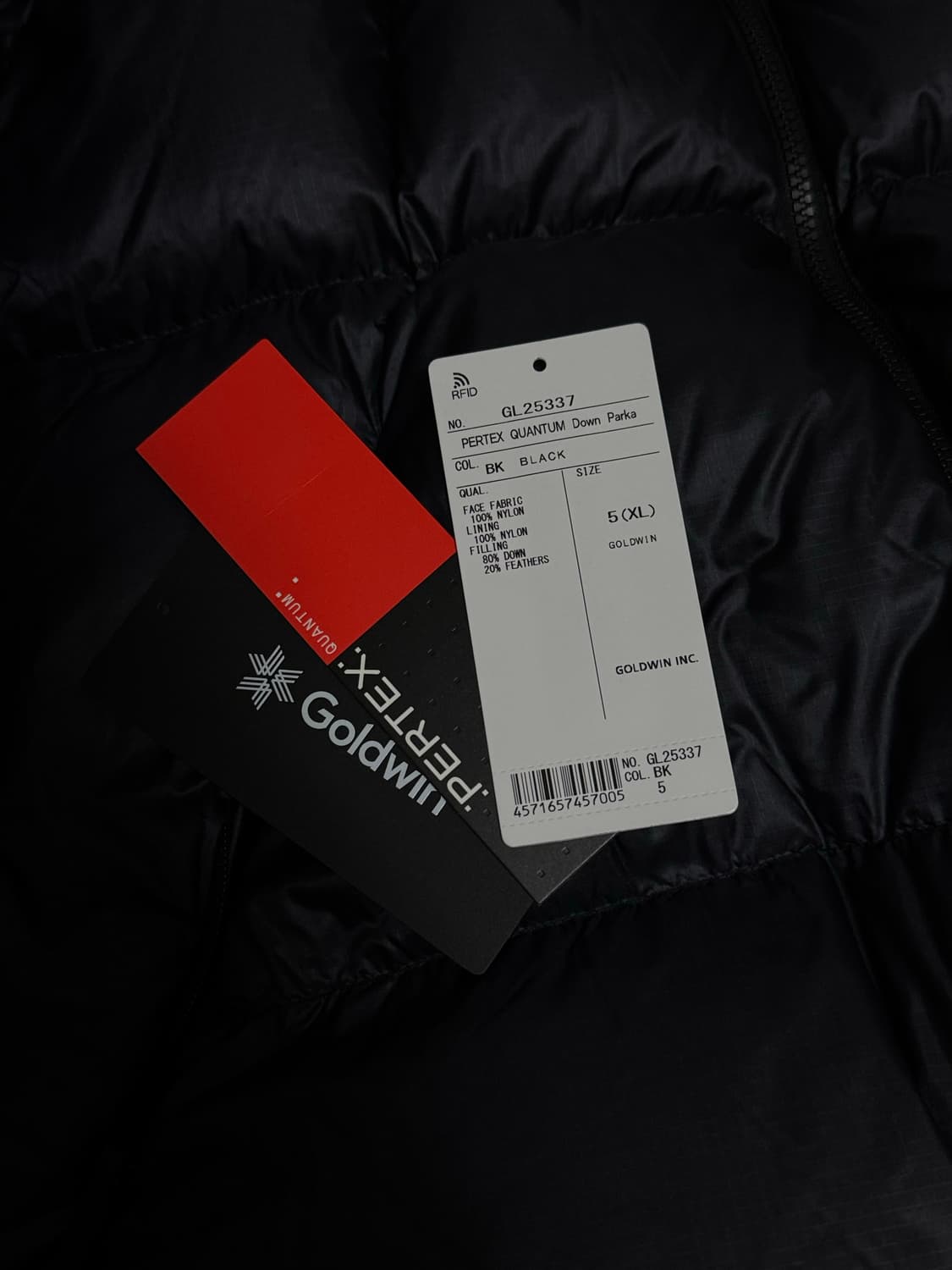 [5, XL] 골드윈 25fw 퍼텍스 퀀텀 다운 파카 블랙 상품이미지2