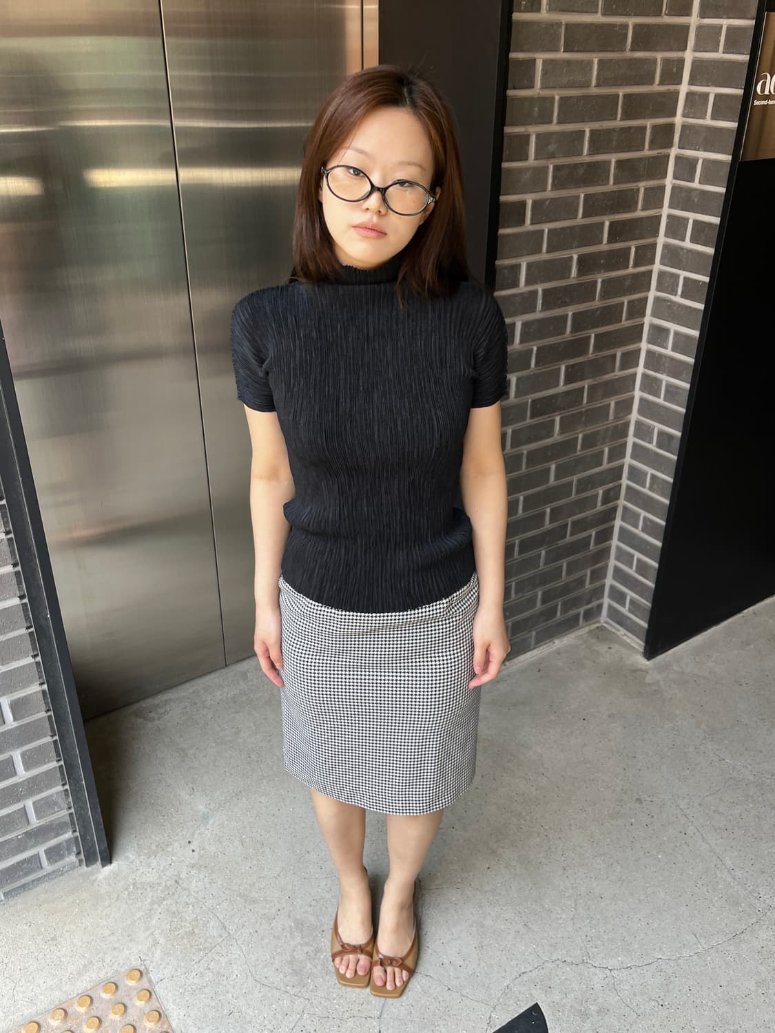 Hiroko Bis 히로코비스 플리츠 탑 블랙 상품이미지6