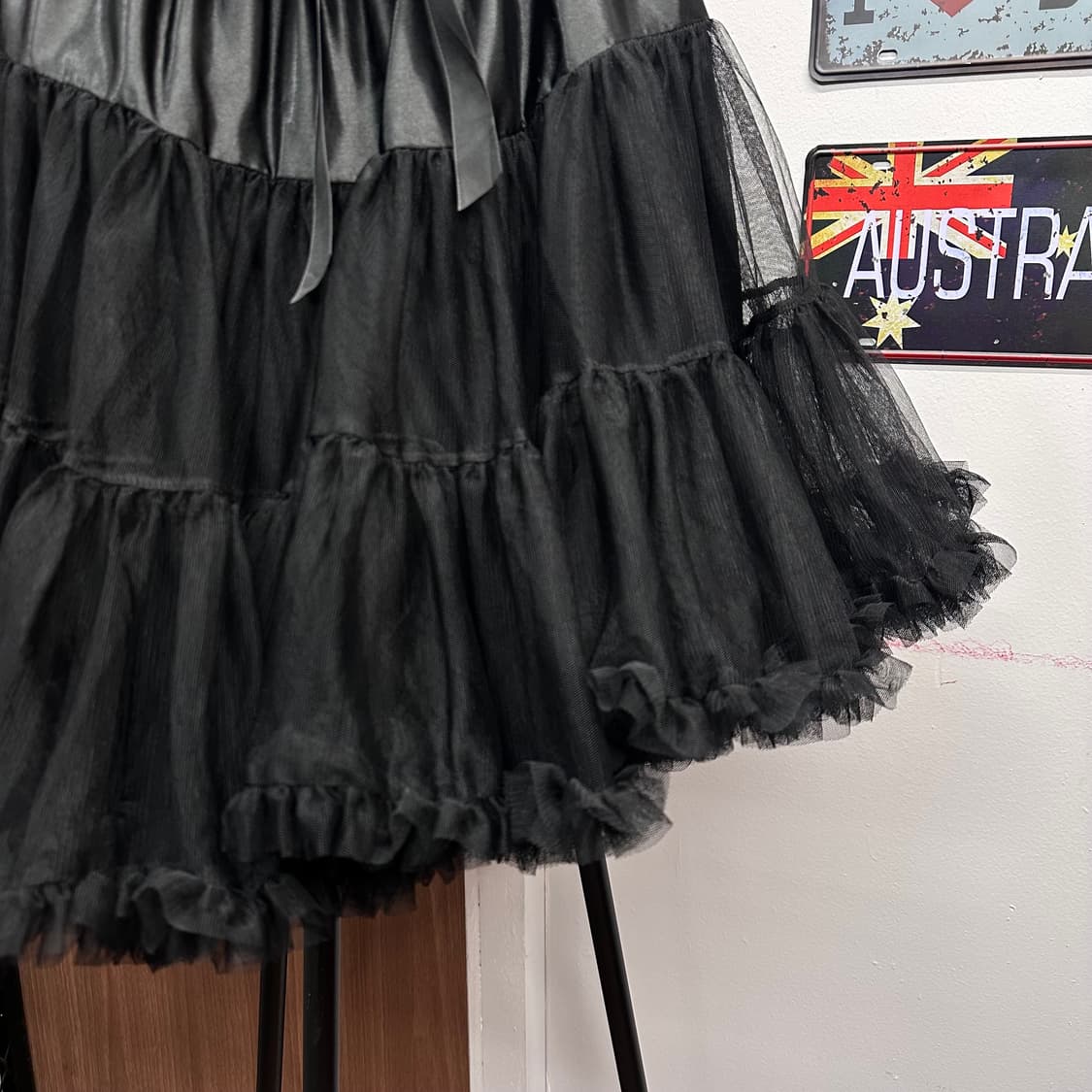 Black Double Tutu Satin Lace Skirt 상품이미지4