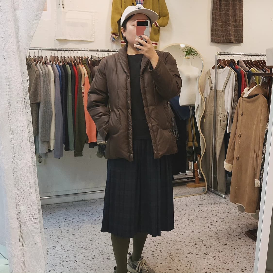 Cojana 초코브라운 덕다운 하프패딩 상품이미지9