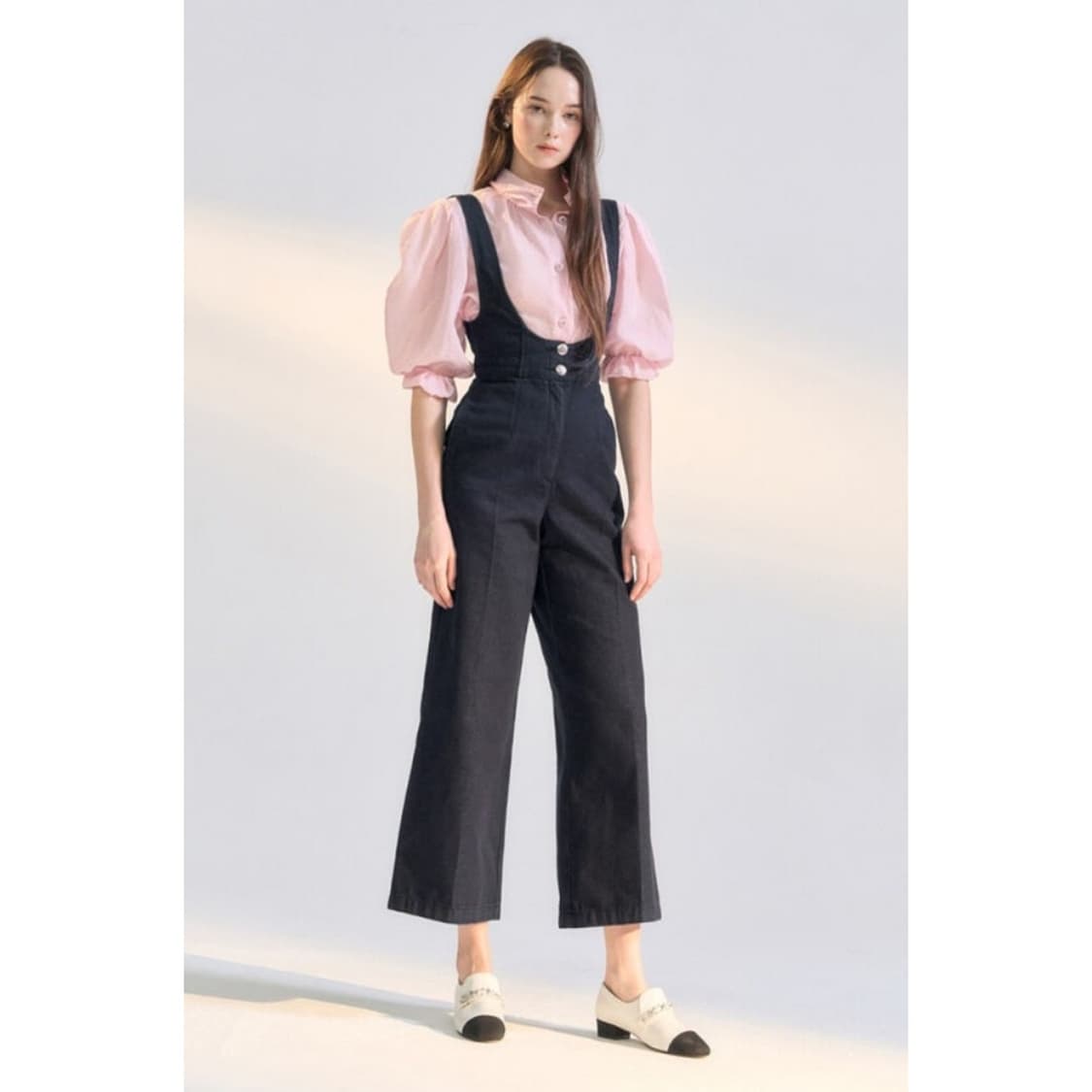 오브제 23 투버튼 데님 오버롤 팬츠 상품이미지1