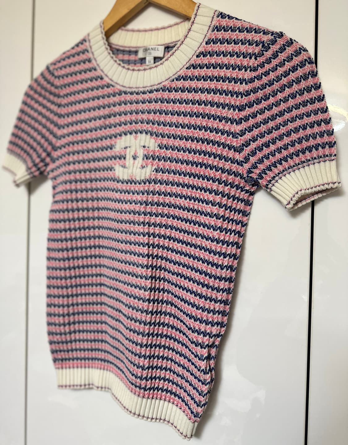 샤넬 cc로고 코튼반팔 니트  티셔츠 정품 상품이미지2