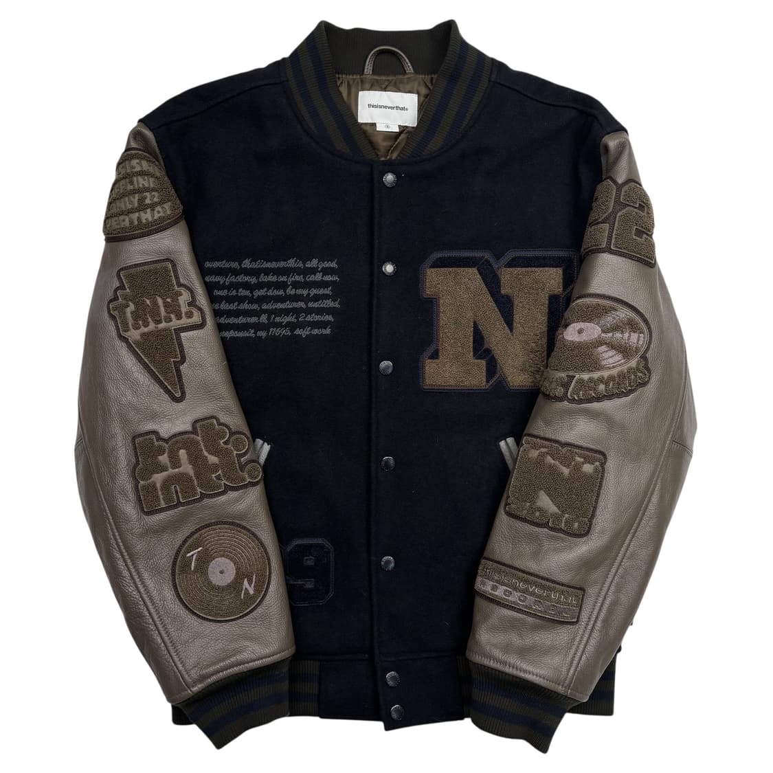 디스이즈네버댓 레코드 패치 네이비 바시티 자켓 S 상품이미지1