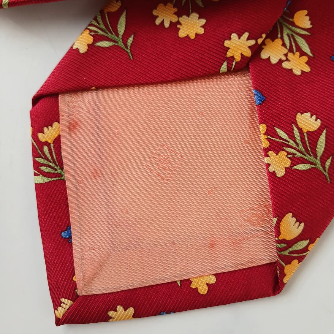 피에르 발망 레드 플라워 패턴 넥타이 9.9cm A등급 A19707 상품이미지8