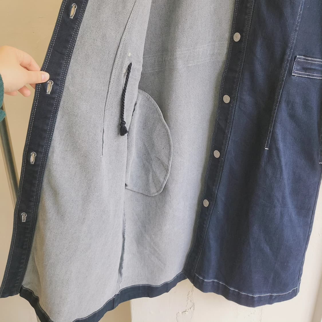 딥블루 스판 데님 원피스 상품이미지6