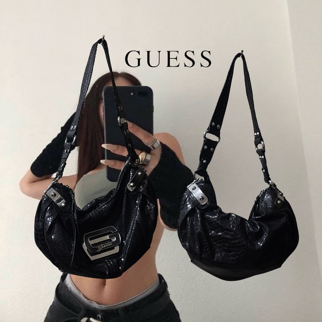 Vintage GUESS y2k Black phyton 상품이미지3