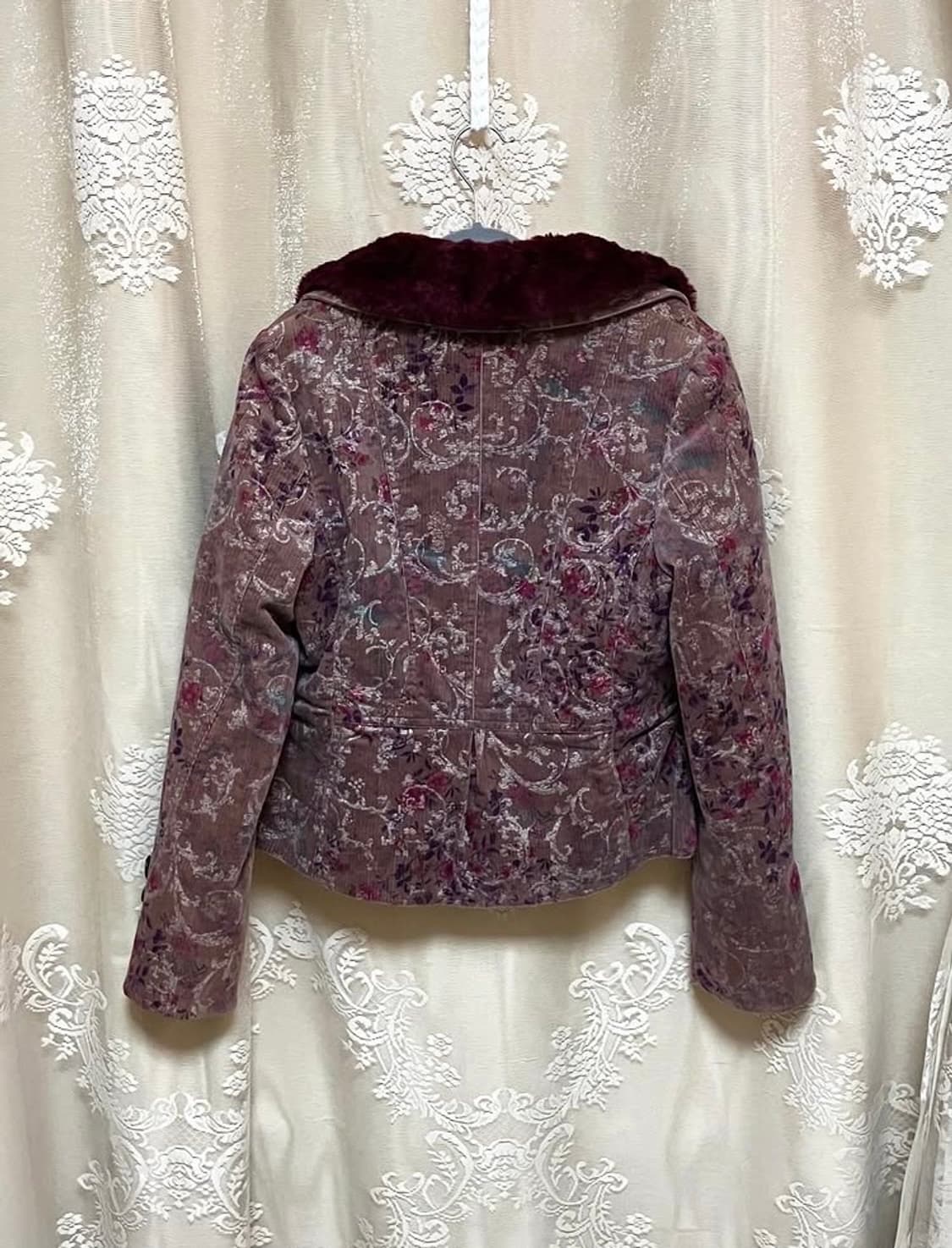 빈티지 플라워 퍼 자켓 상품이미지2