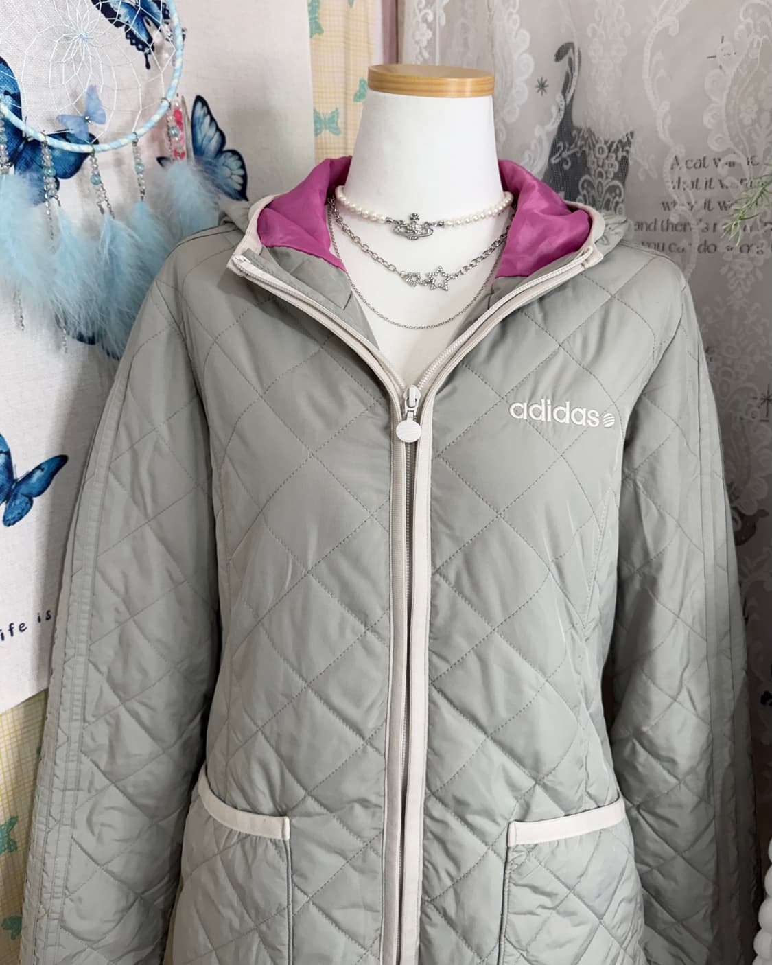 아디다스 연카키 퀼팅 후드 자켓 상품이미지4