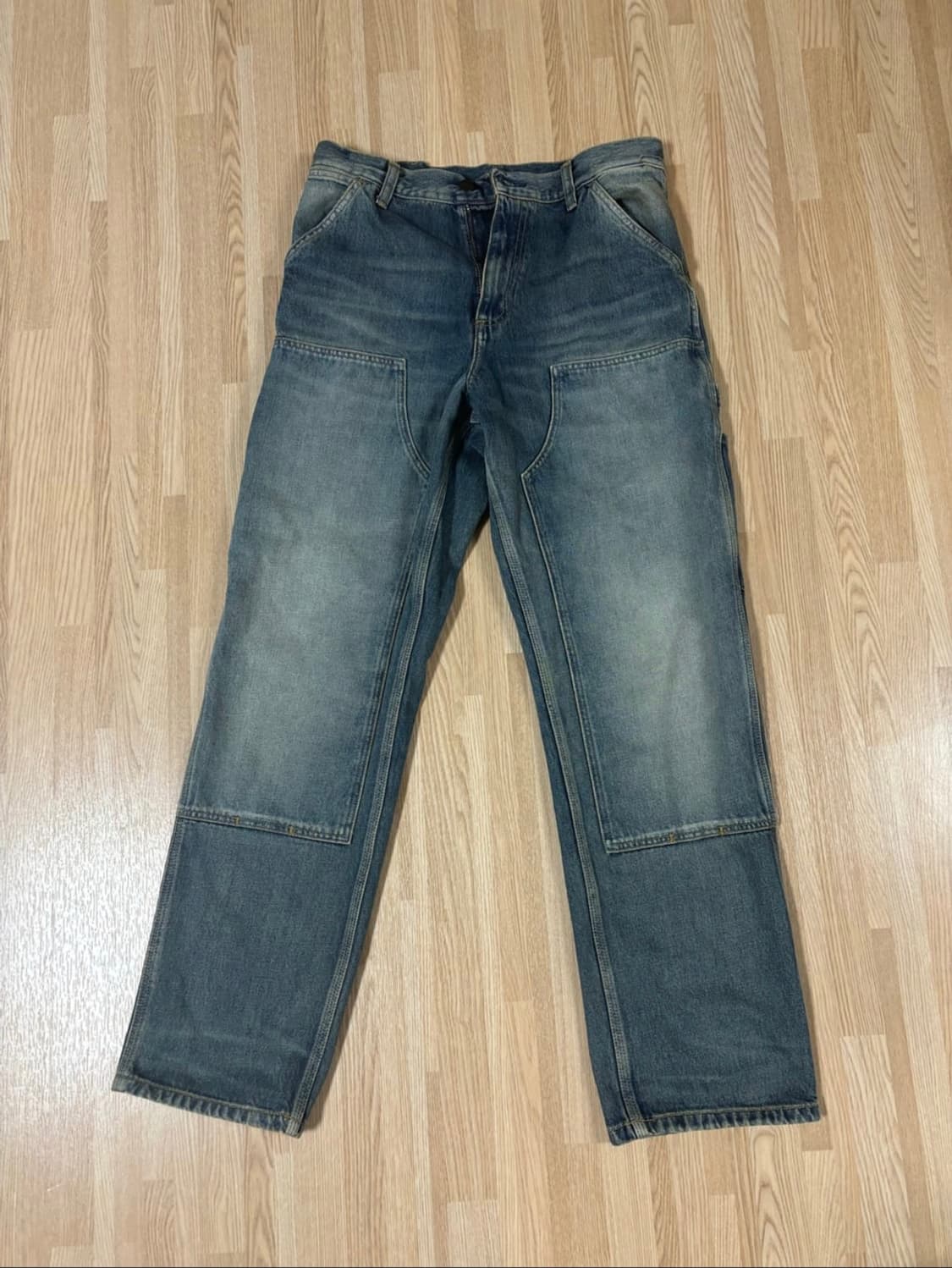 칼하트WIP 스미스 데님 더블니 블루 원 유즈드 워시 상품이미지2