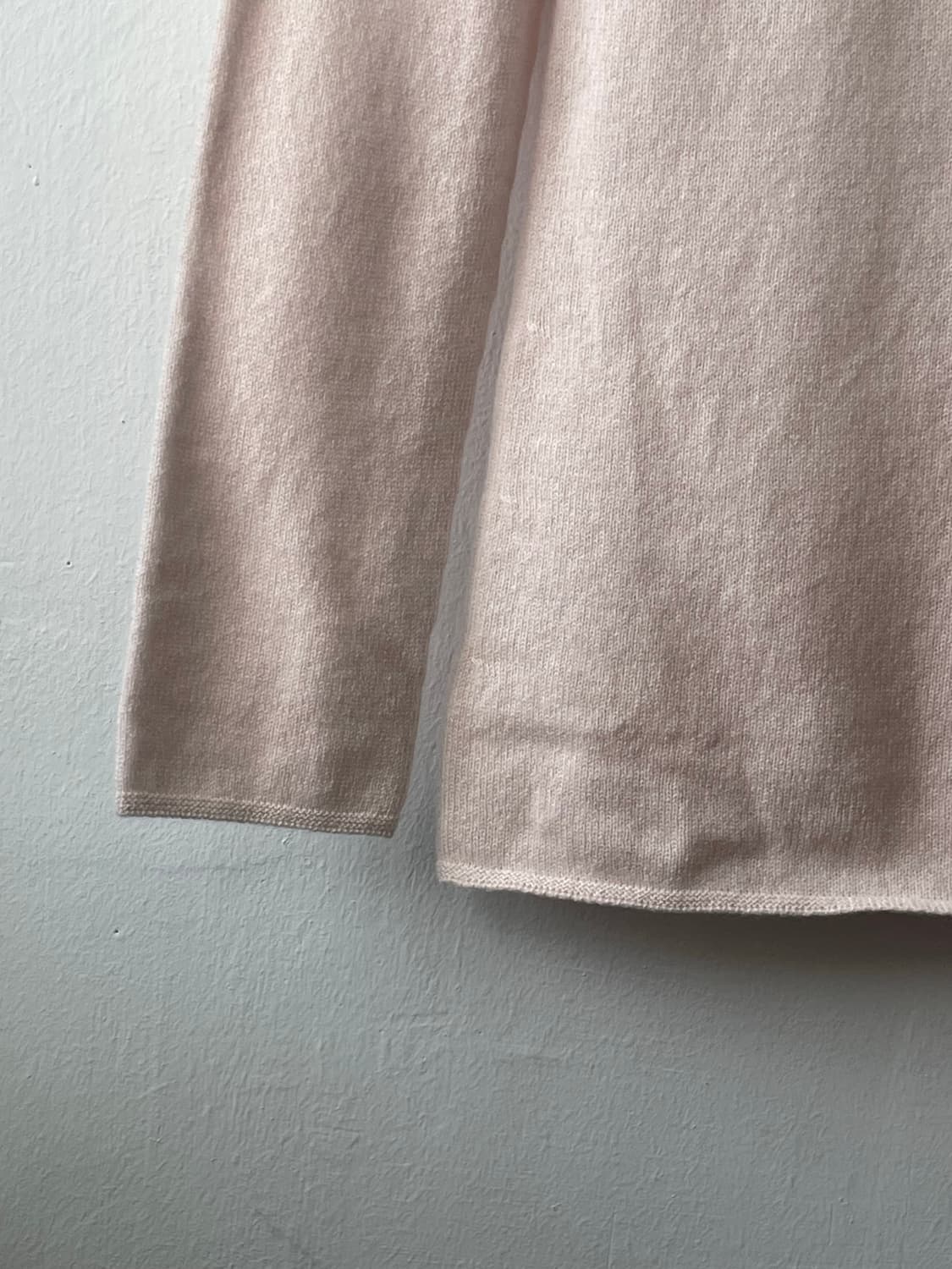 (토이오) 이태리 까리아지 캐시미어100 싱글하이넥 롱슬리브 라이트핑크 상품이미지4