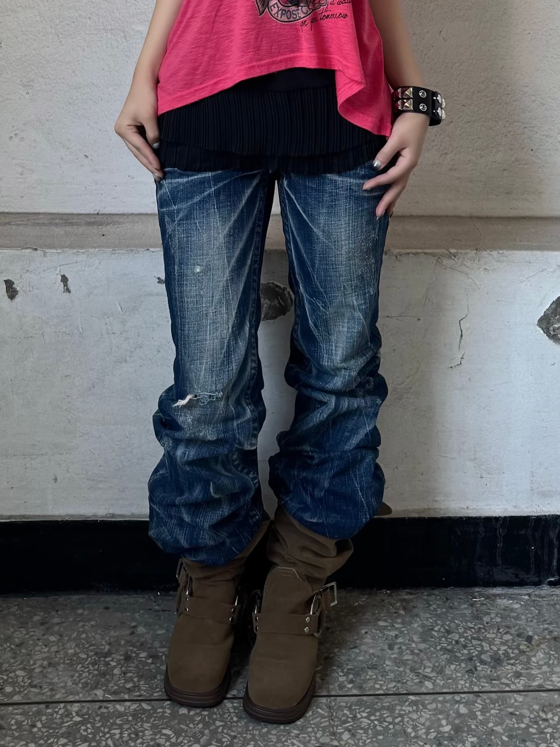 Washed denim pants 상품이미지1