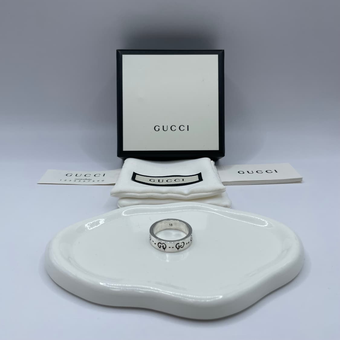 구찌 반지 18호 고스트링 6mm 상품이미지1