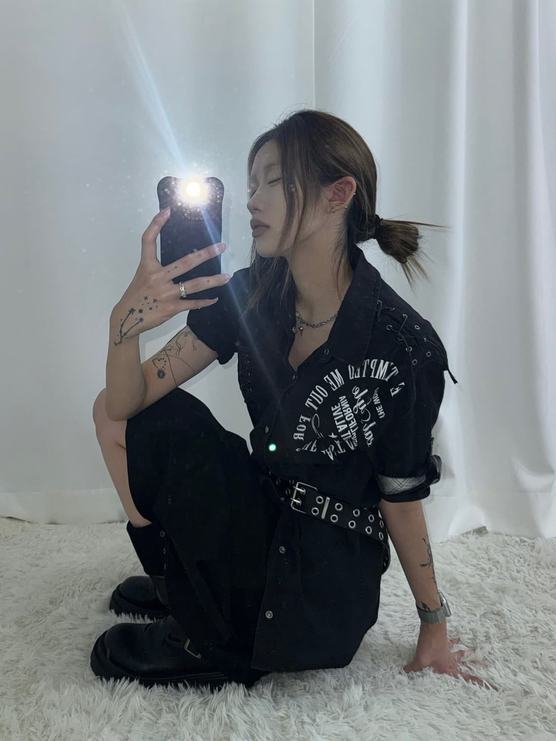 블랙 헤리티지 유틸리티 스트랩 디테일 셔츠 상품이미지1