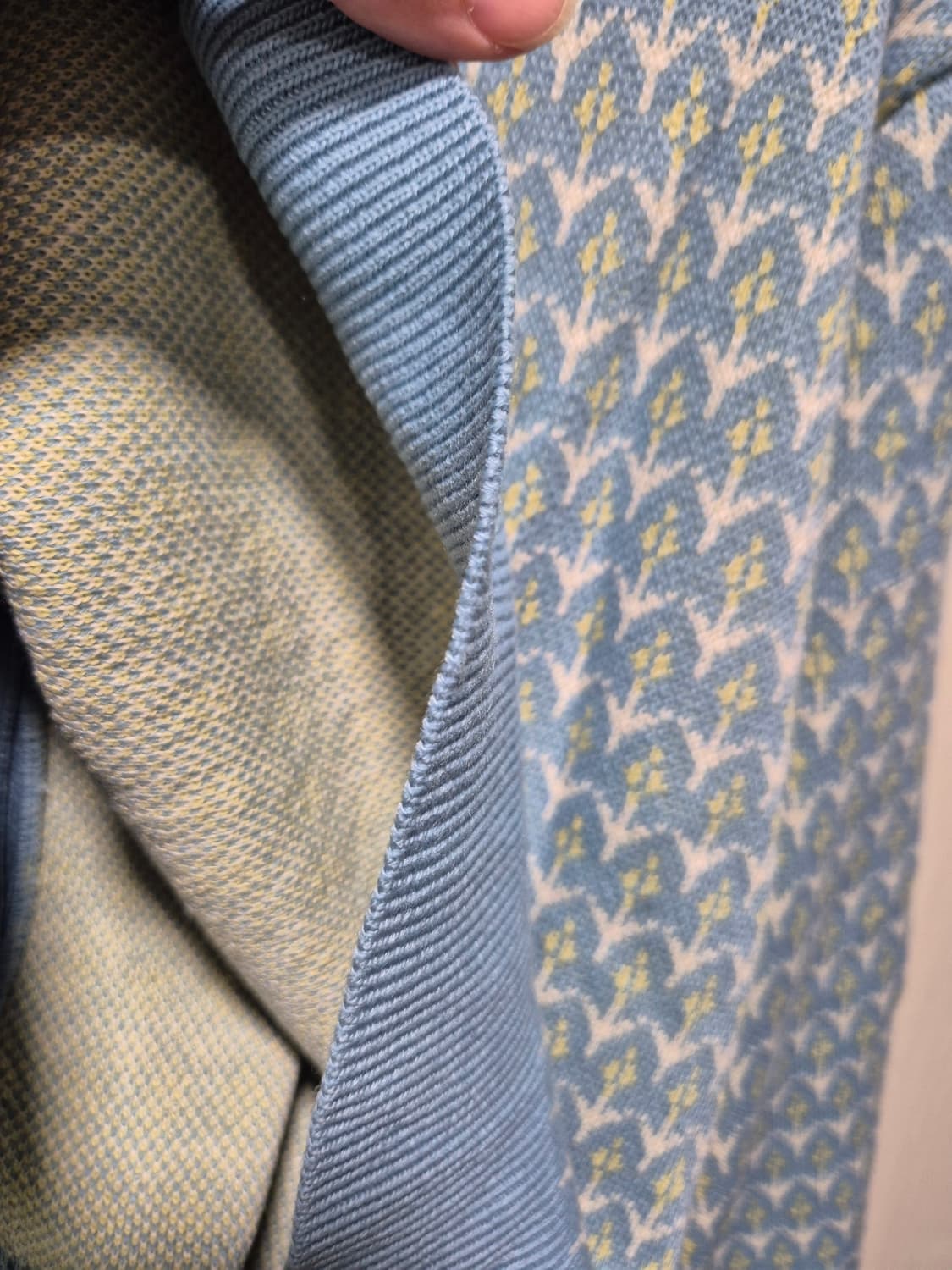 빈티지 패턴 크롭 가디건 하늘색 상품이미지8