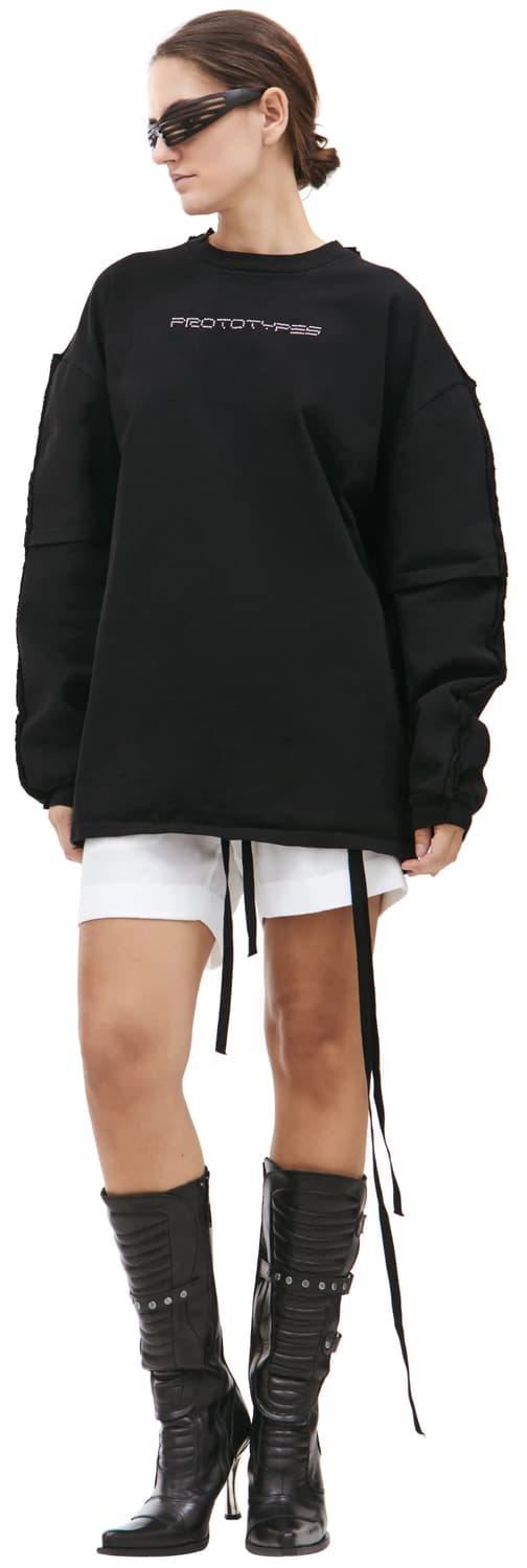 [S/M,L/XL]프로토타입스 CUT UP 크루넥 롱 슬리브리스 탑 상품이미지3