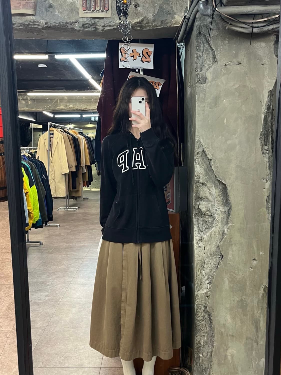 갭 기모 후드집업 블랙 M #csz3599 상품이미지2