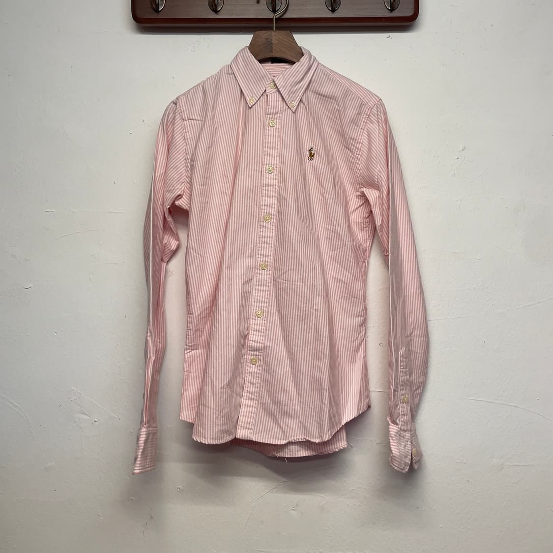 폴로 랄프로렌 (우먼) 슬림핏 핑크 옥스포드 셔츠  상품이미지1