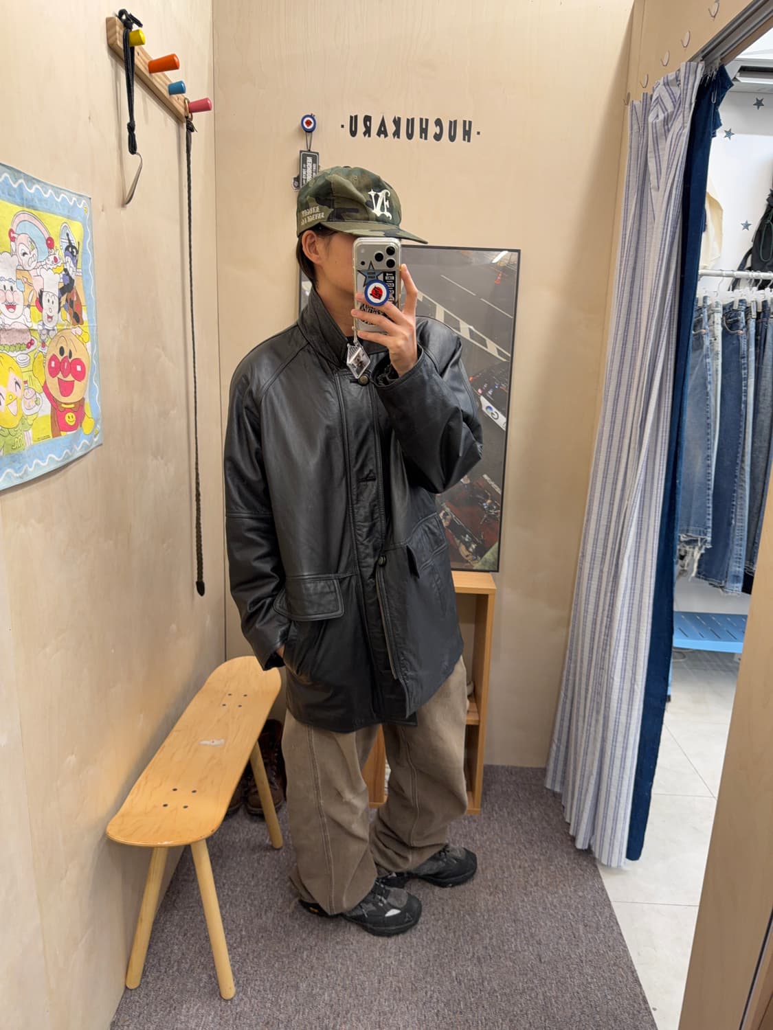 Vtg leather car coat 상품이미지8