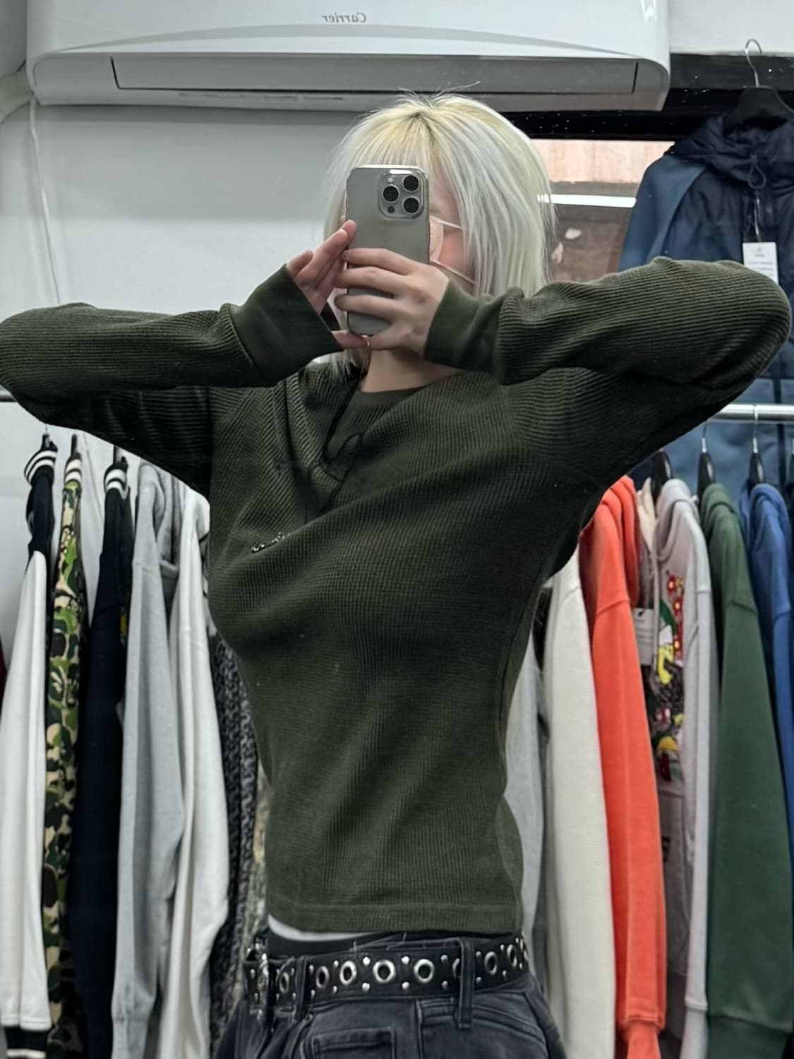 폴로 랄프로렌 카키 와플 롱슬리브 상품이미지4