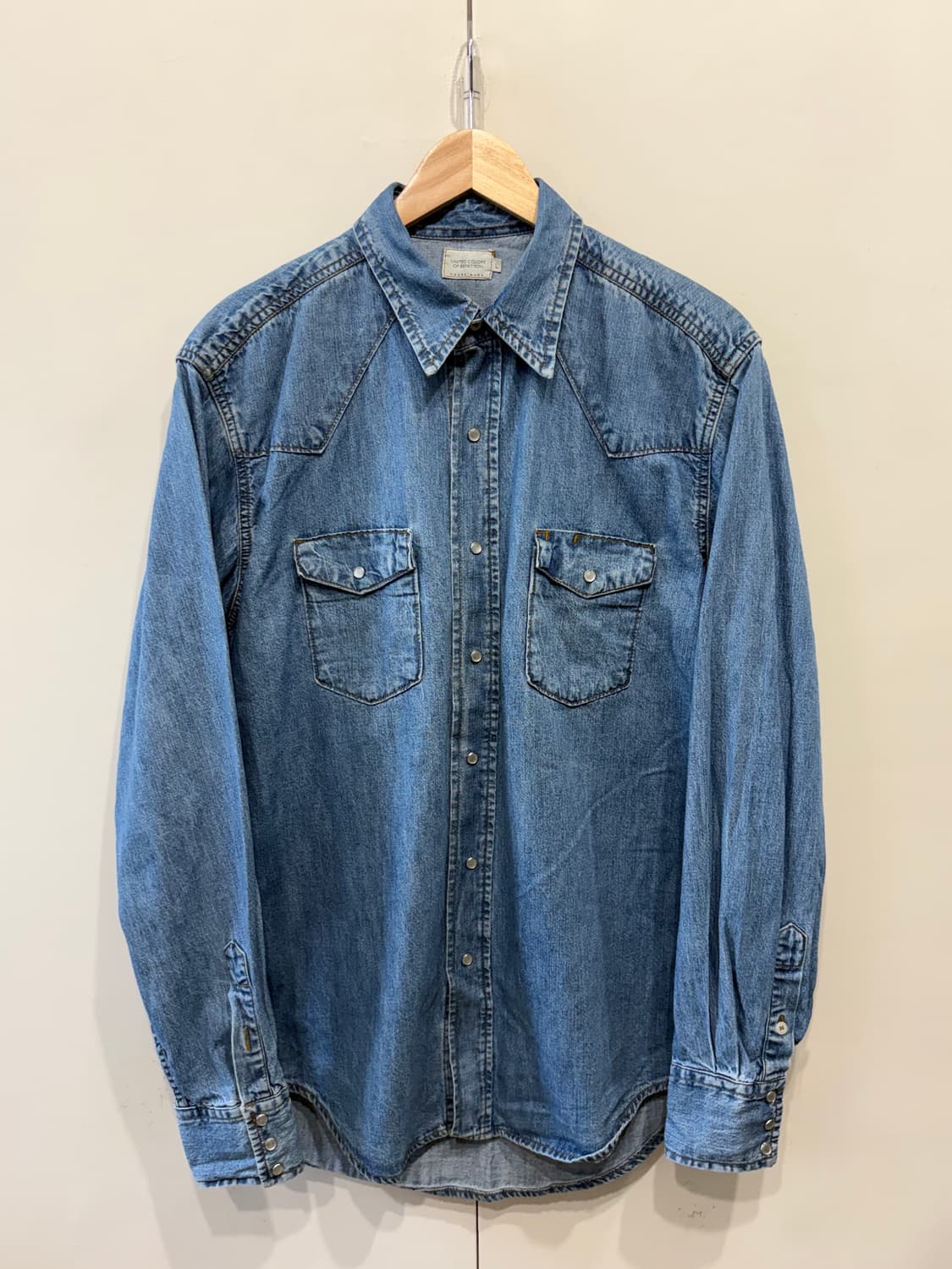 베네통 포켓 데님 셔츠 상품이미지1