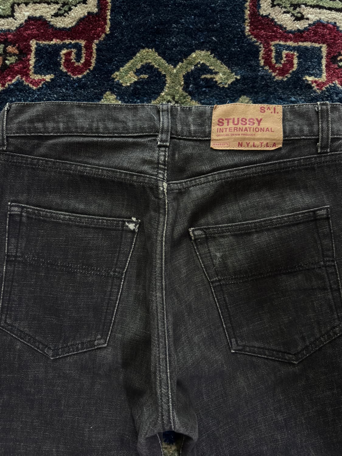 90s Old Stussy USA Black washed denim 상품이미지6