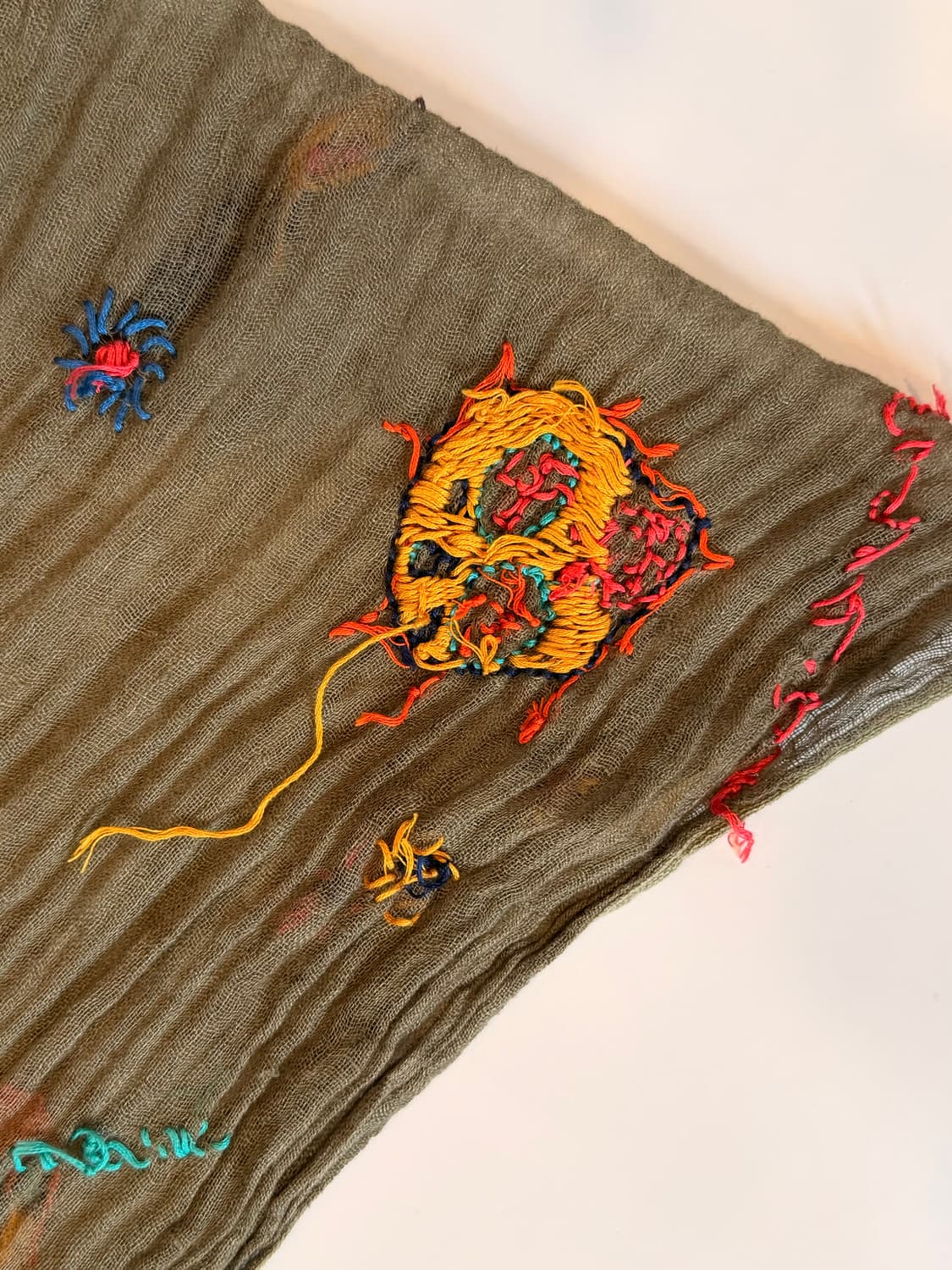 KAPITAL Embroidery Ring Stole (Olive) 상품이미지9