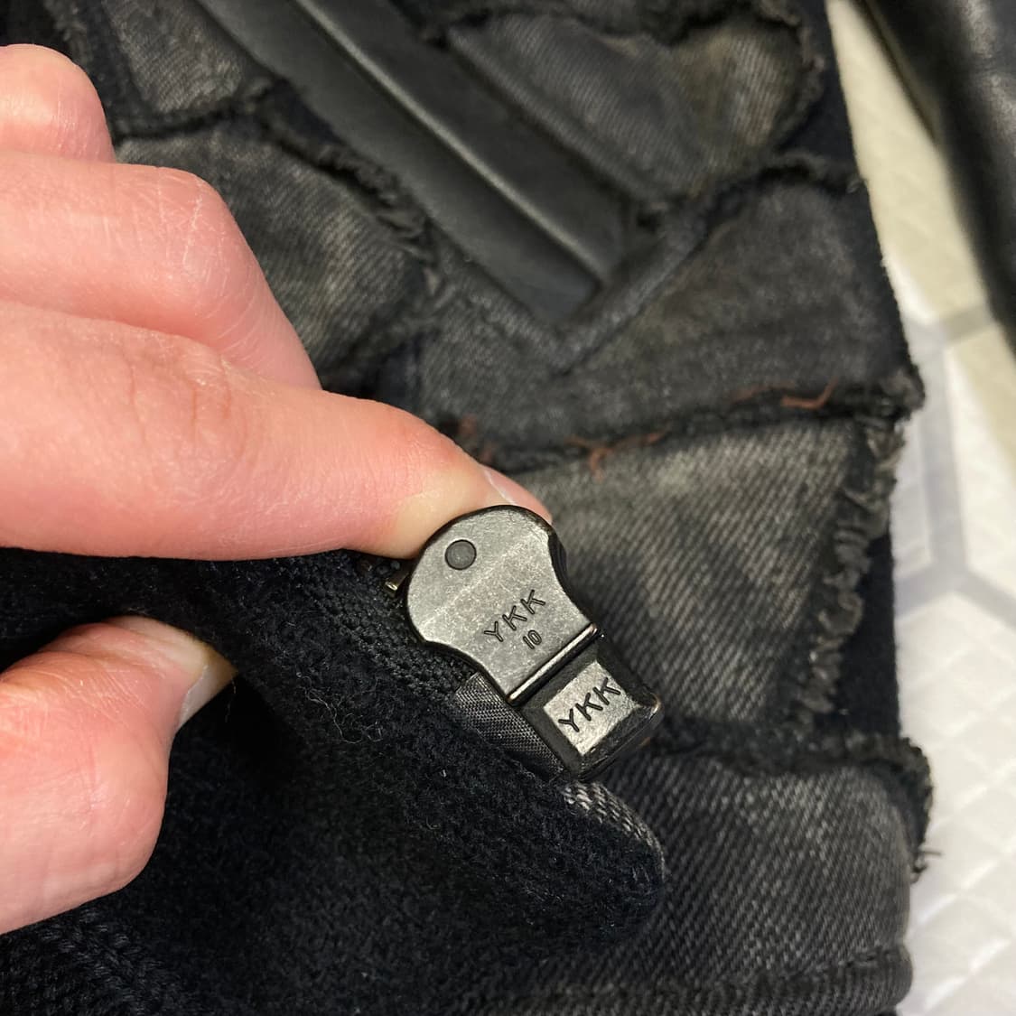 (L) 90s 히스테릭 글래머 패치워크 레더 자켓 상품이미지5