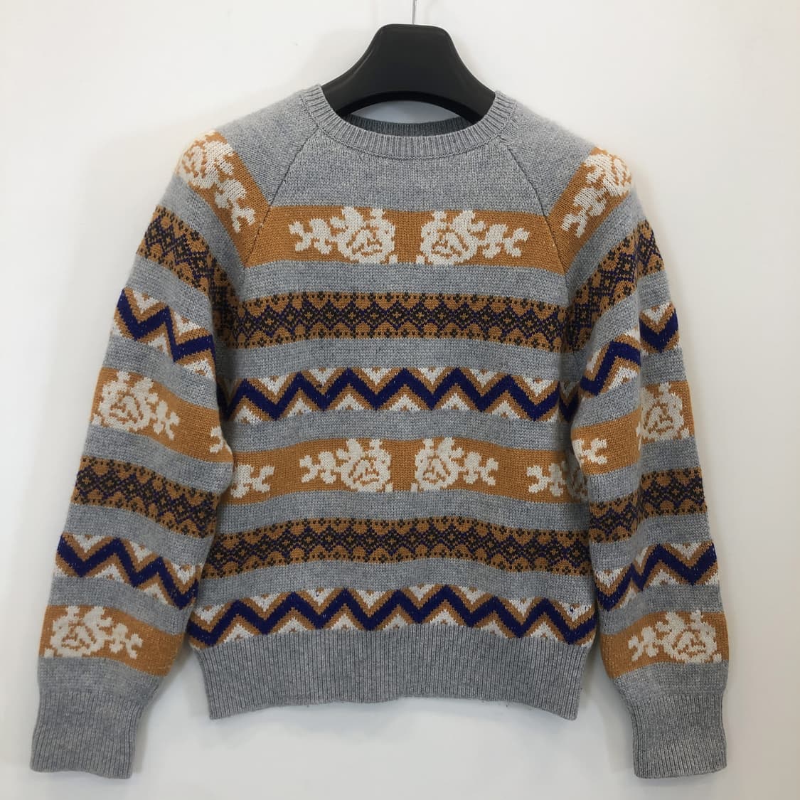 로라로라 울 블렌드 캐시미어 자카드니트 F 상품이미지1