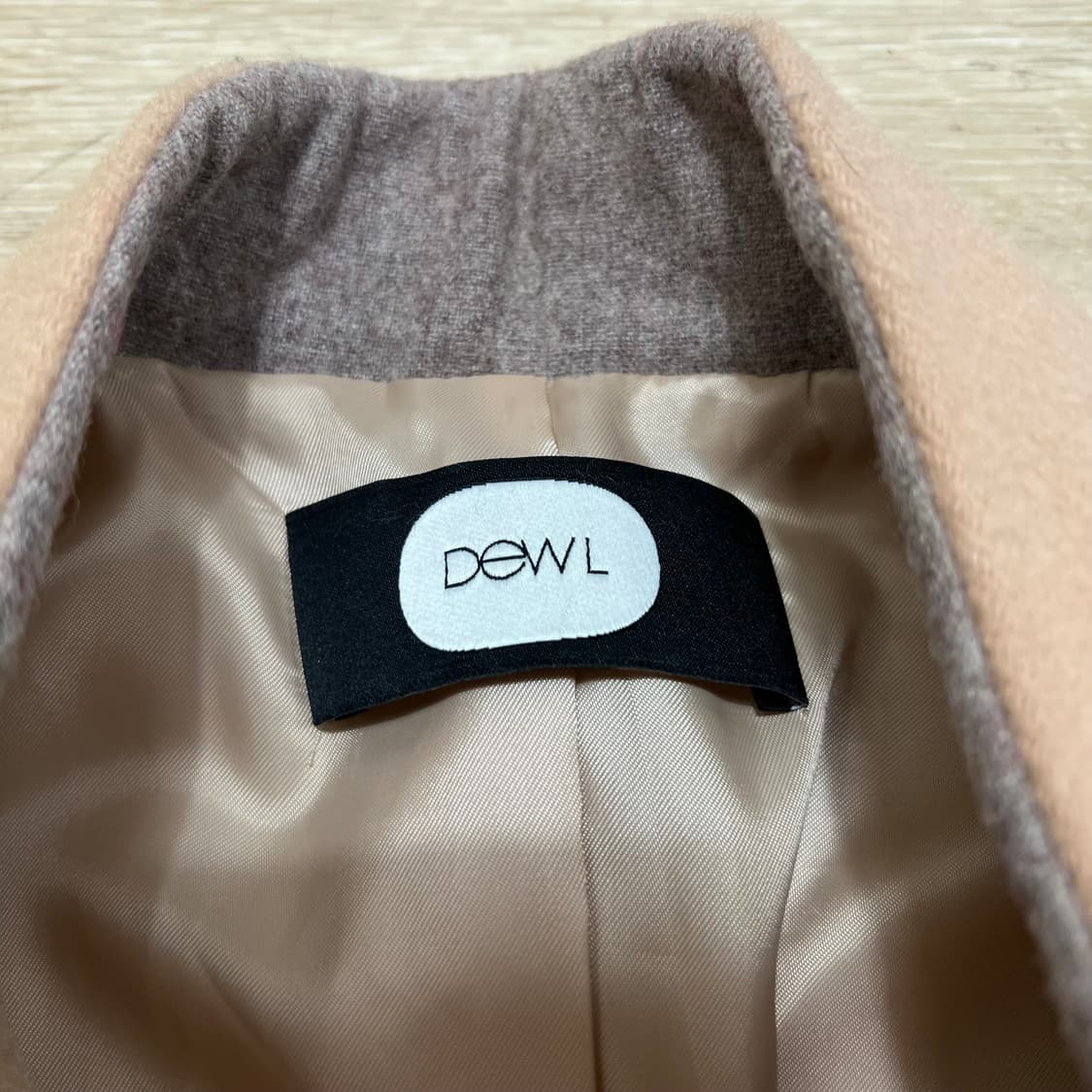 듀엘 여성 수리알파카 블렌드 배색코트 [베이지] 88-98-160 상품이미지4