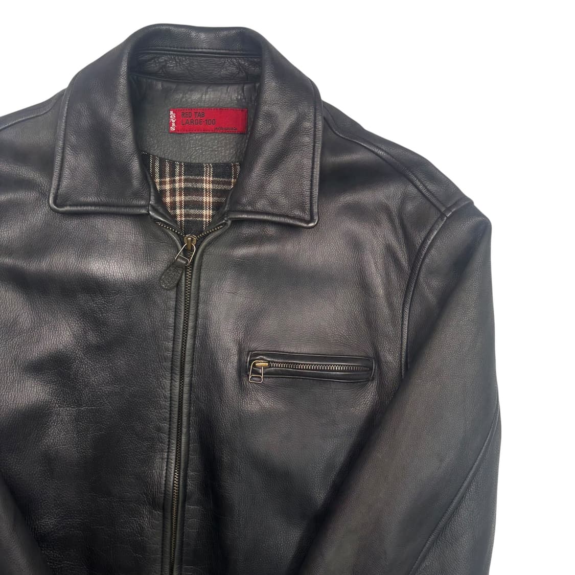 리바이스 레드탭 블랙 카우 레더 자켓 L 상품이미지2