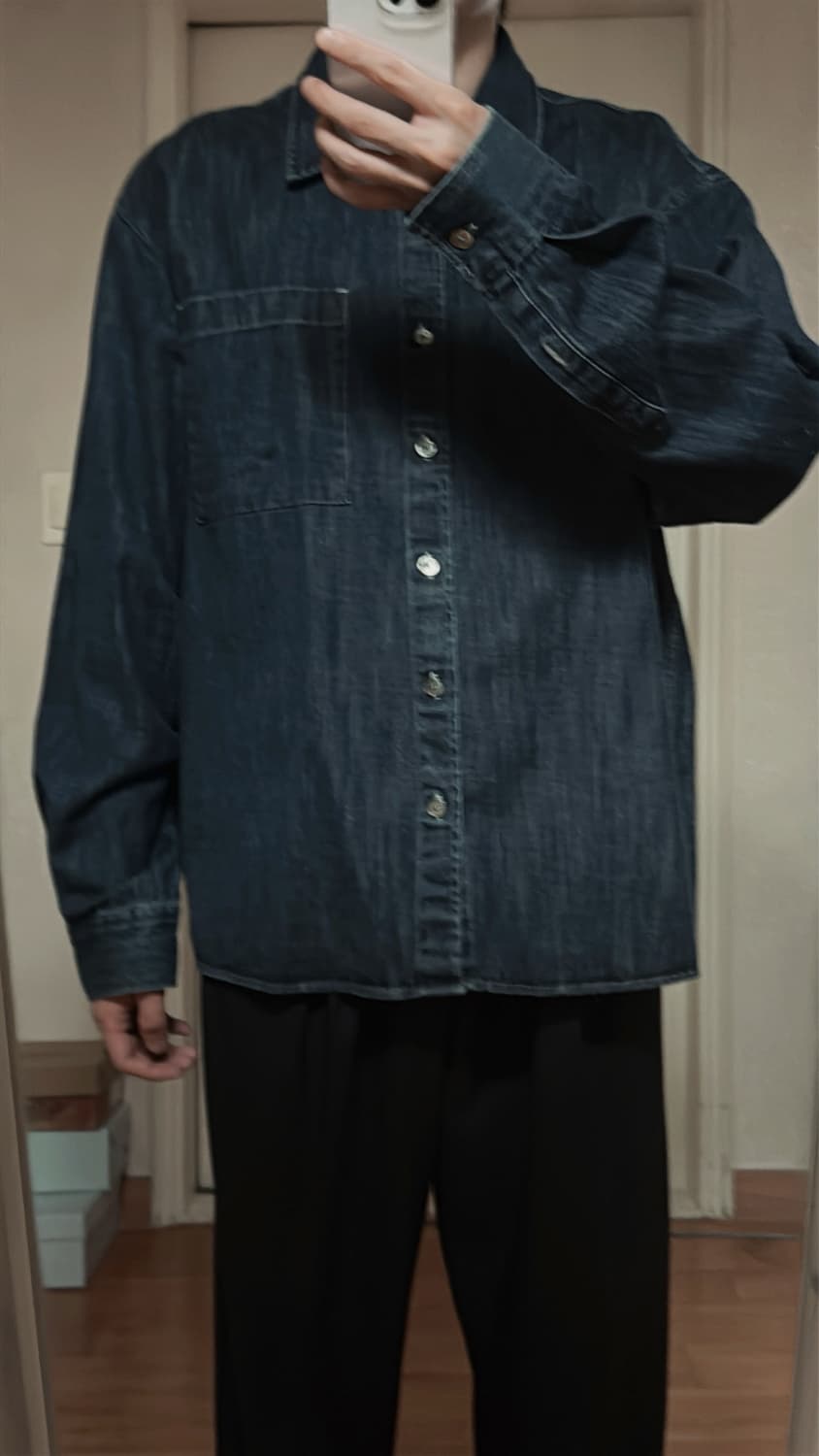 엘무드 - 타임리스 데님 셔츠 (인디고/44) *새상품* 상품이미지5