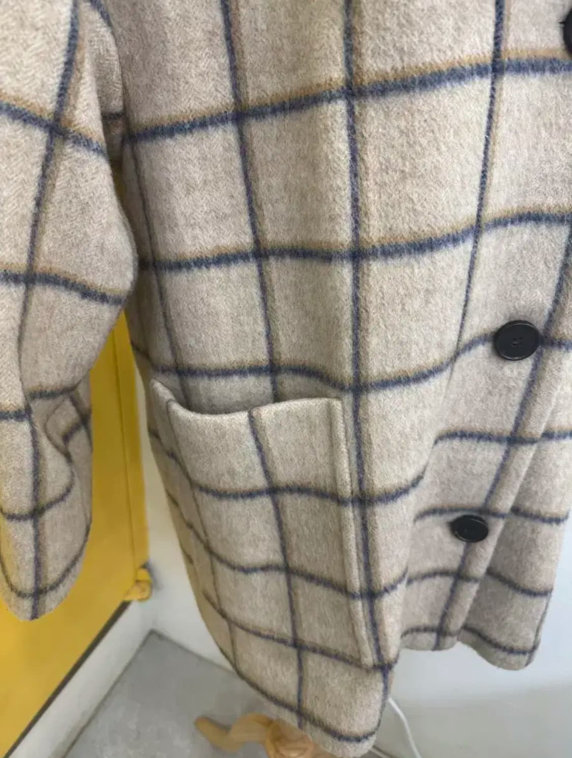 LAP 어반 울 체크 하프 코트 상품이미지6