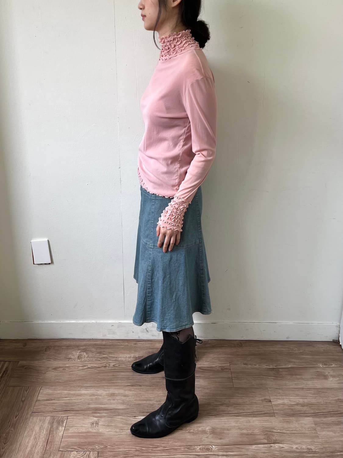 Witn you 인디핑크 프릴넥 터틀넥 상품이미지8