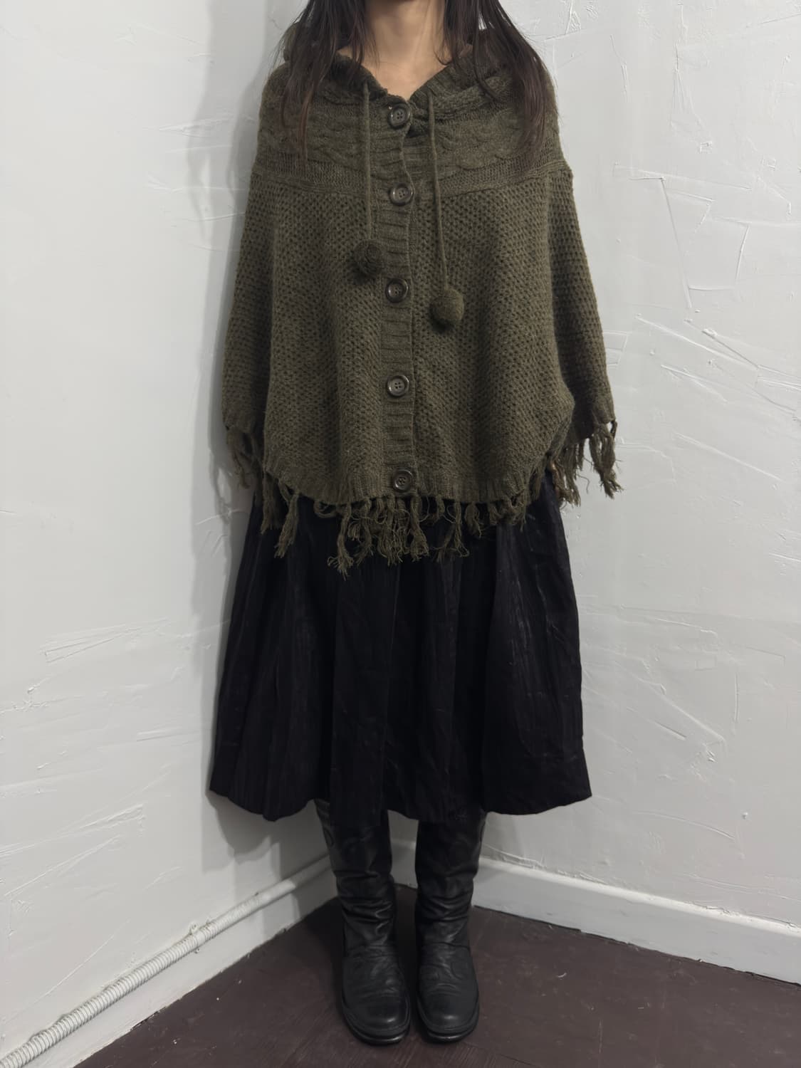 sorridere hood knit cape 상품이미지3