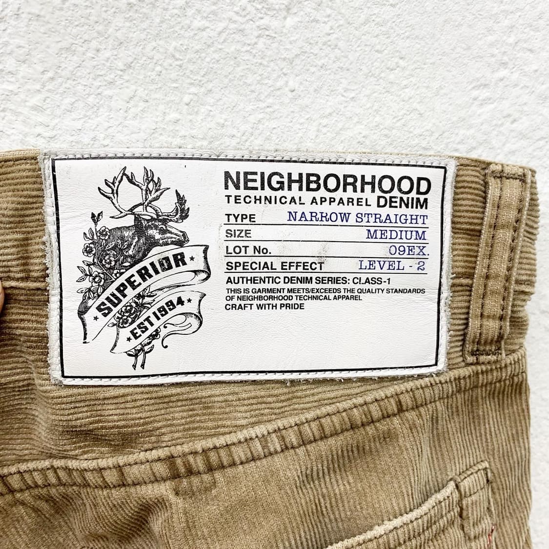 네이버후드 베이지 코듀로이 스트레이트 팬츠 상품이미지7