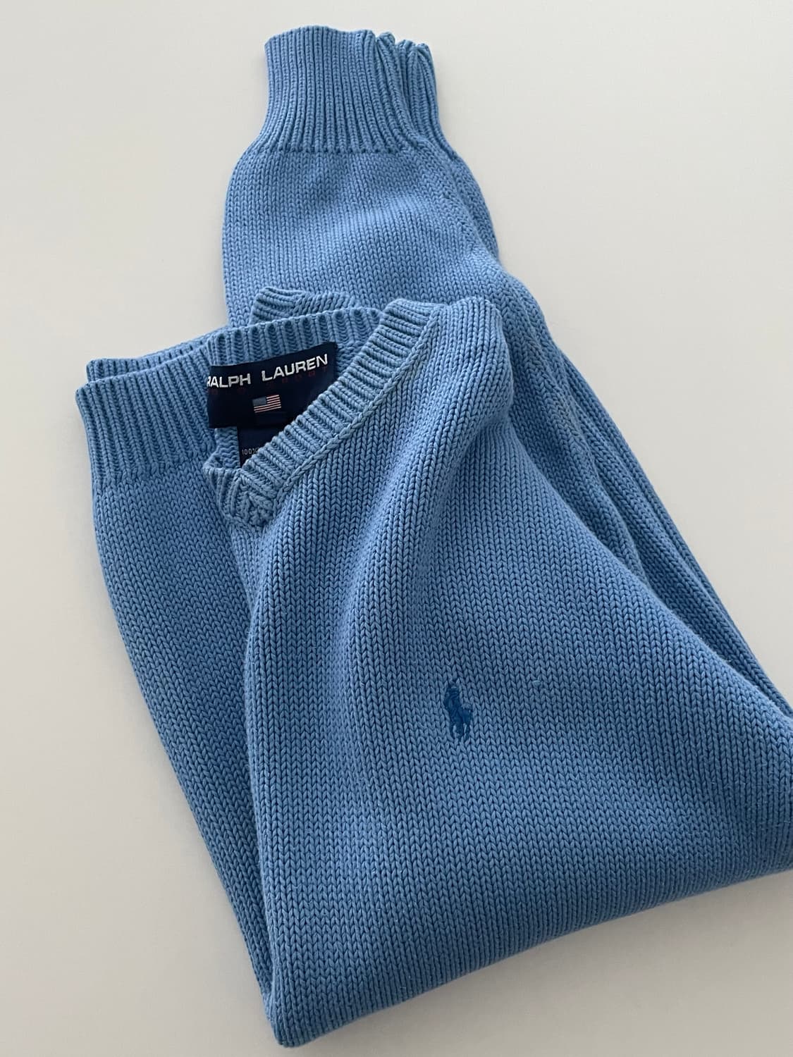 Polo 폴로 랄프로렌 하늘색 V넥 니트  상품이미지5