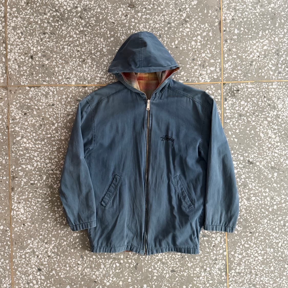 80s 스투시 리버서블 후드 집업 자켓 상품이미지3