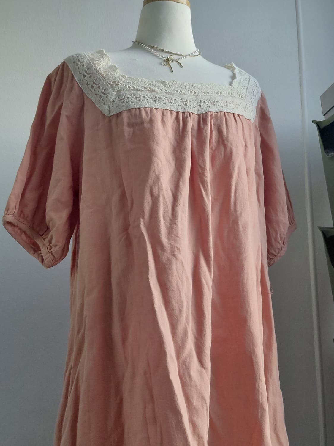 [일본빈티지] 레이스 핑크 원피스 빈티지 스타일 상품이미지4