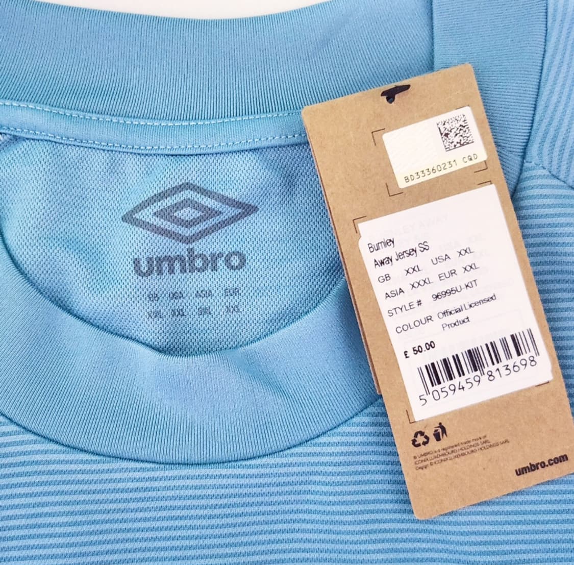 (새상품/3XL)번리 어웨이 축구 유니폼 엄브로 반팔 티셔츠 프리미어리그 상품이미지4