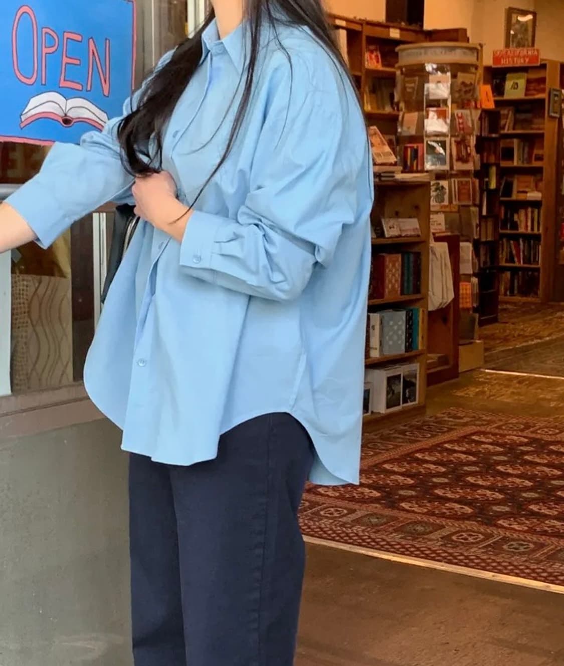 98도씨 PROJECT 스카이블루 루즈핏 셔츠 상품이미지2