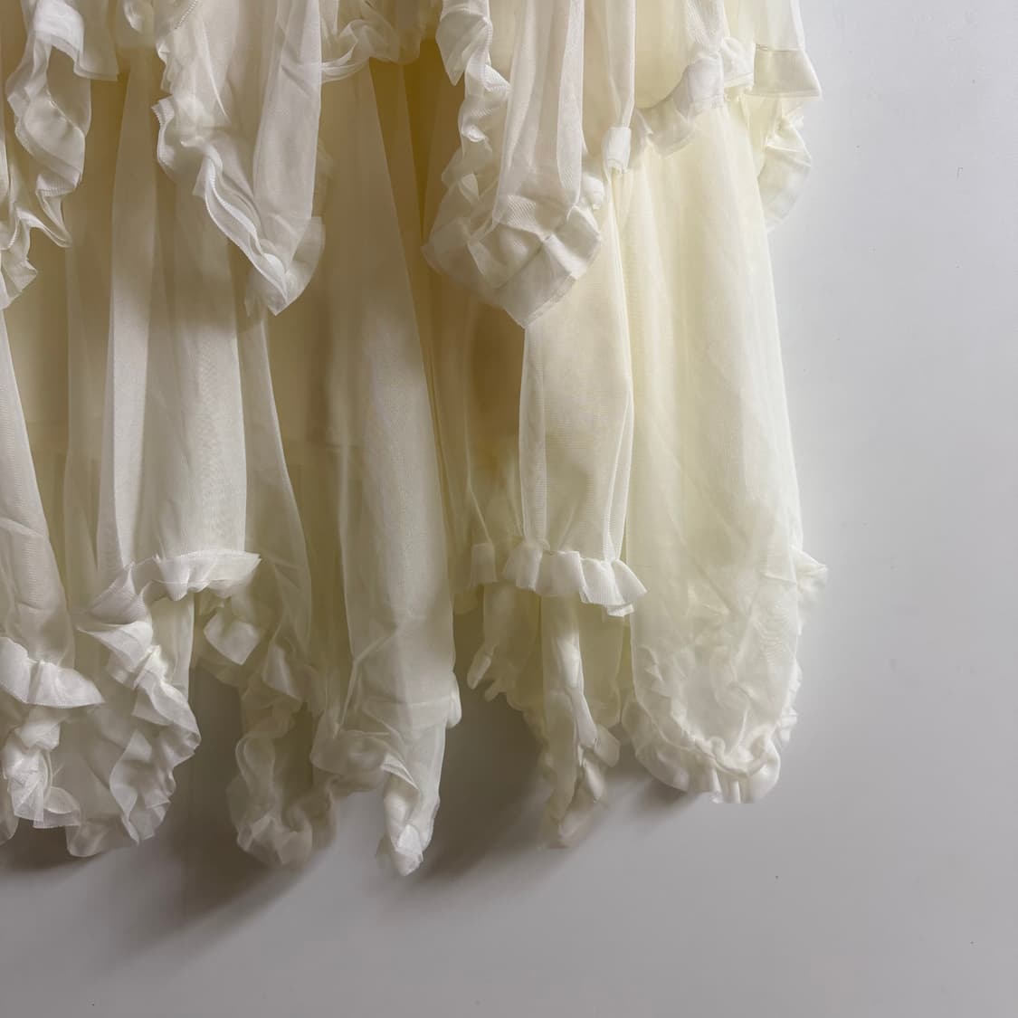 새상품 여자 언발 캉캉 롱스커트 (아이보리) 상품이미지2