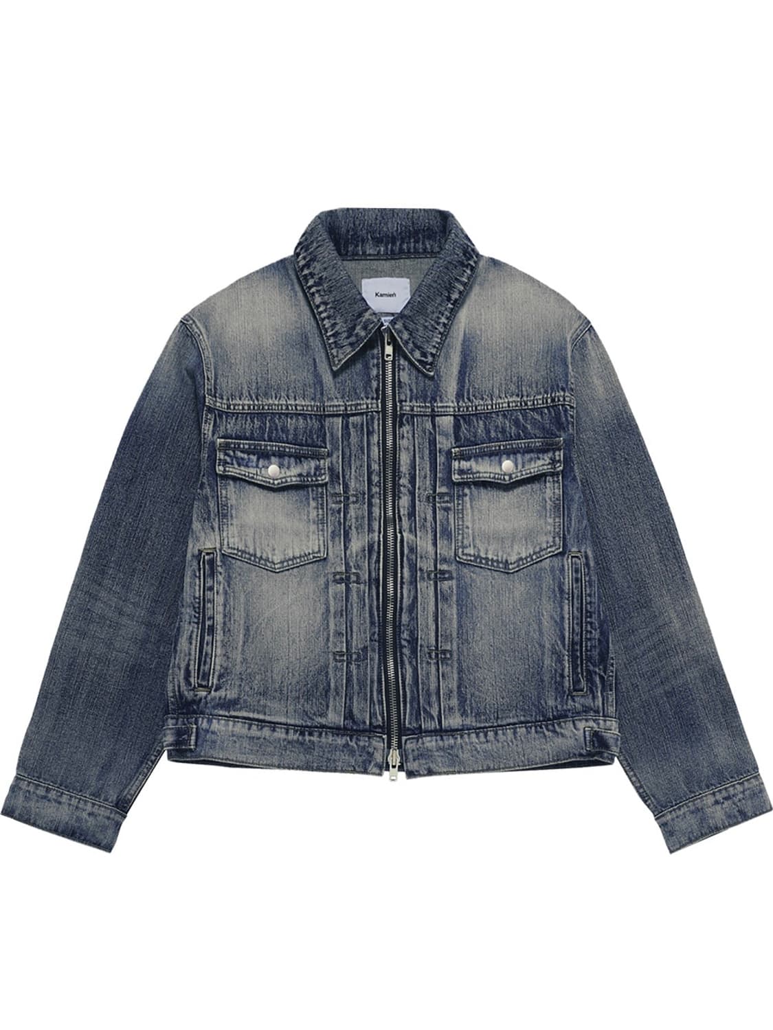 2) 카미엔 크롭 트러커 자켓 오아시스 블루 상품이미지3