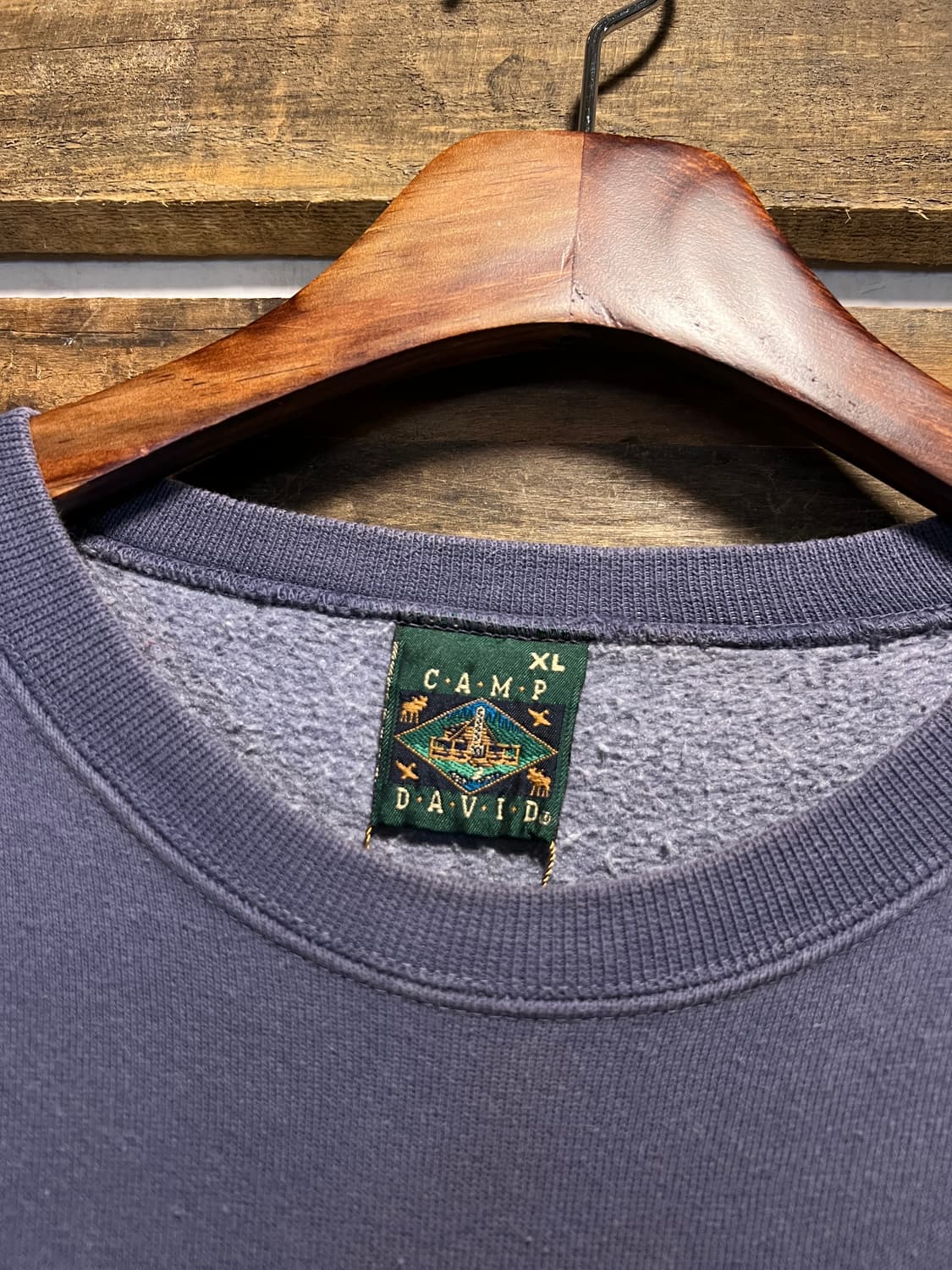 [XL]90's Made in USA 요트 자수 디테일 라벤더 스웻셔츠 상품이미지3