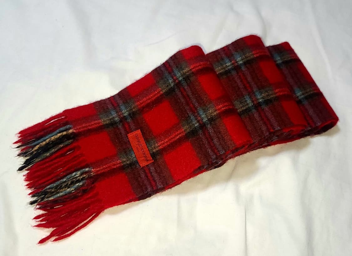 Charles Jourdan 샤를 쥬르당 레드 체크 울 머플러 상품이미지2