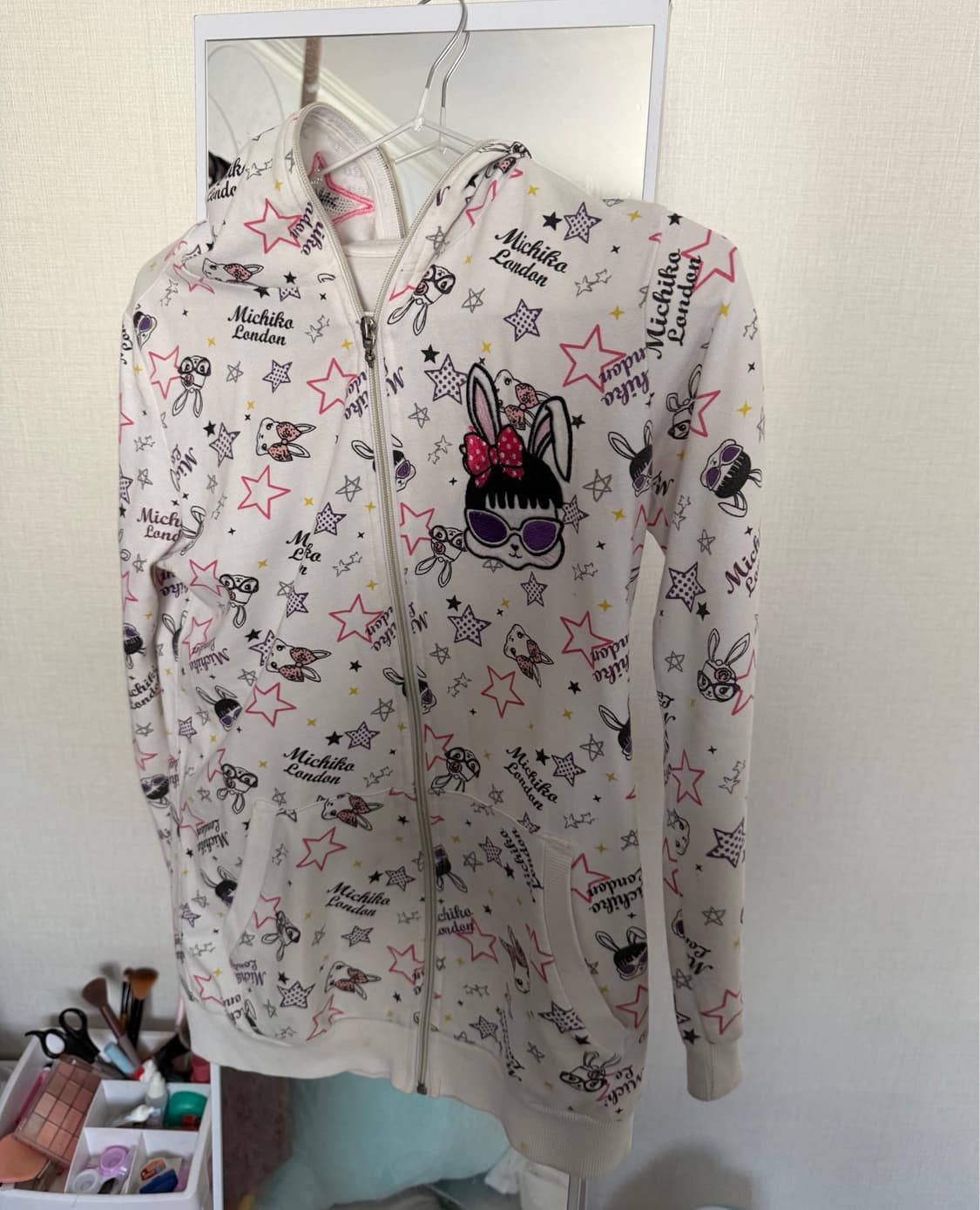 rabbit star pattern hood zip-up vintage 상품이미지1