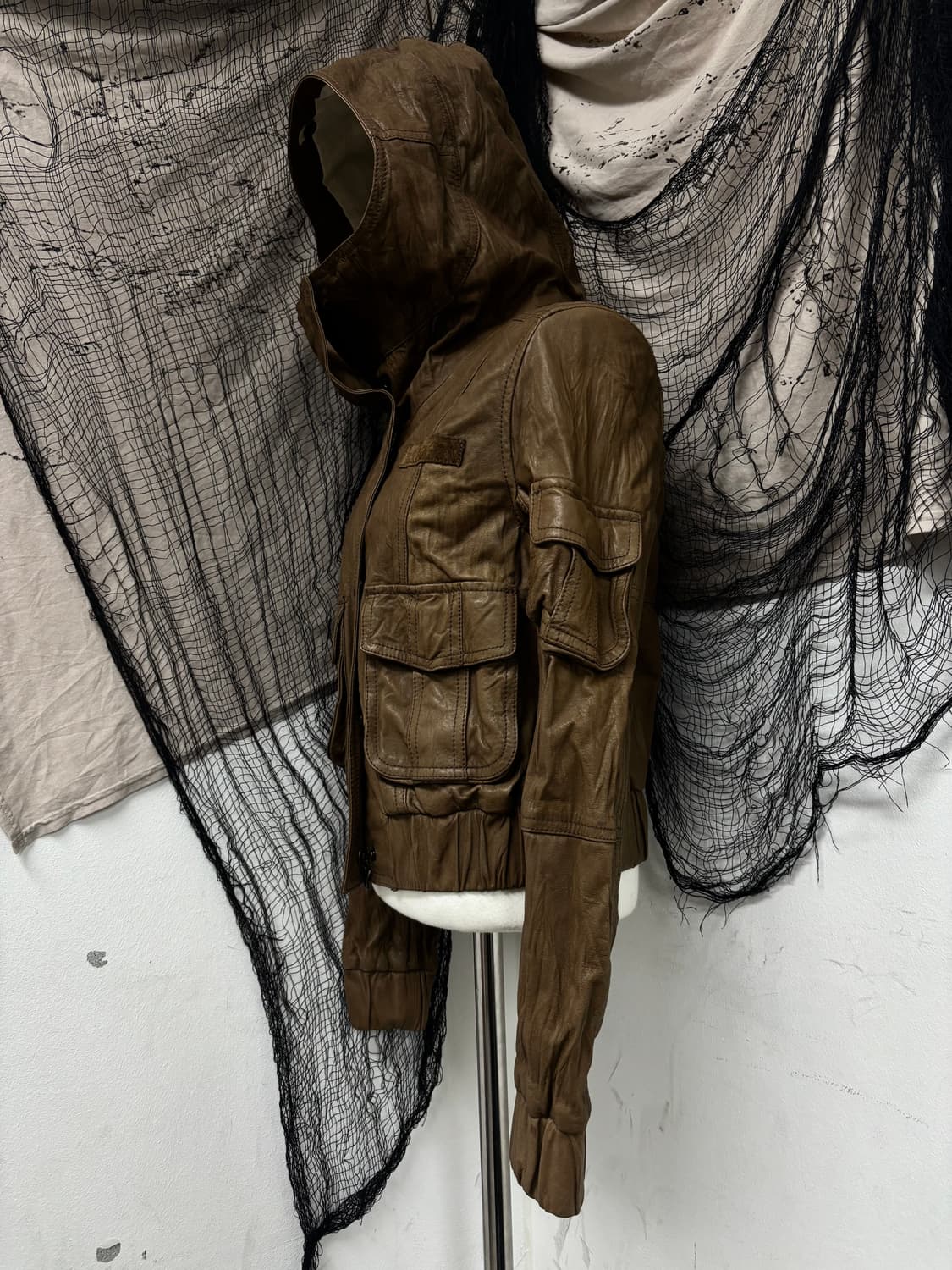 🖤RARE🖤Opium Brown Over Hoodie Leather  상품이미지3