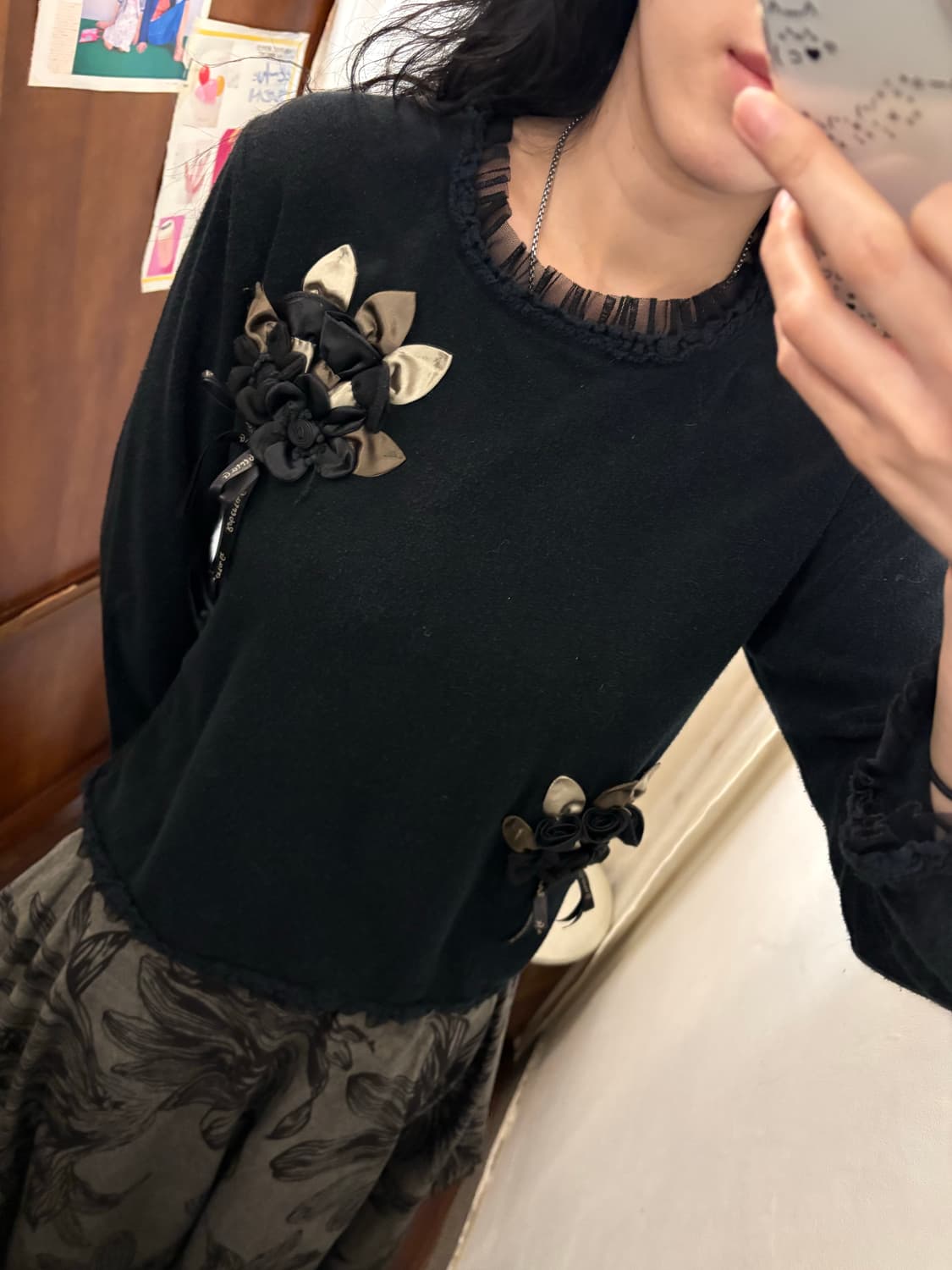 jpn vintage flower point knit 상품이미지1